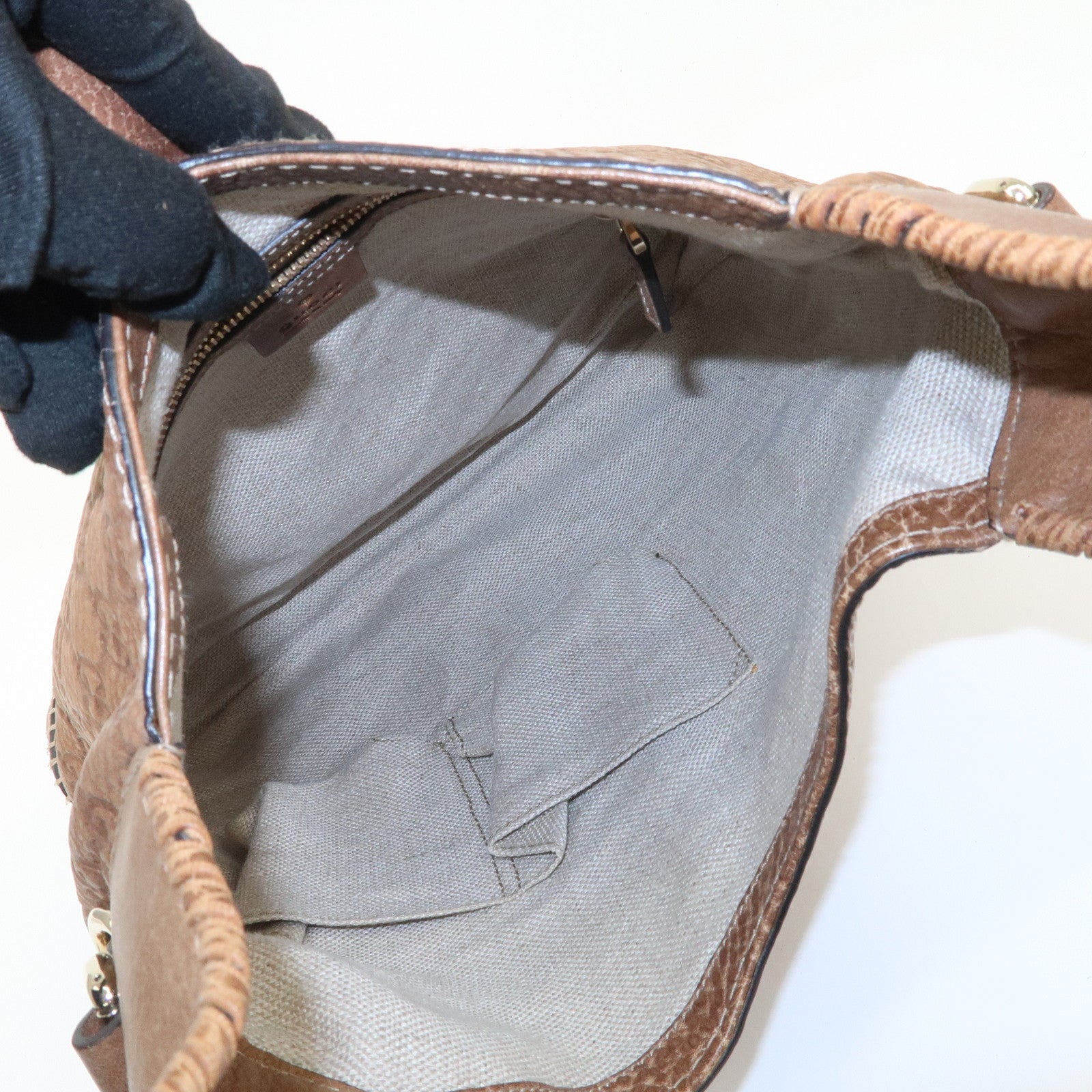 GUCCI Guccissima Bamboo New Jackie Leather 2Way Bag 219725 Used