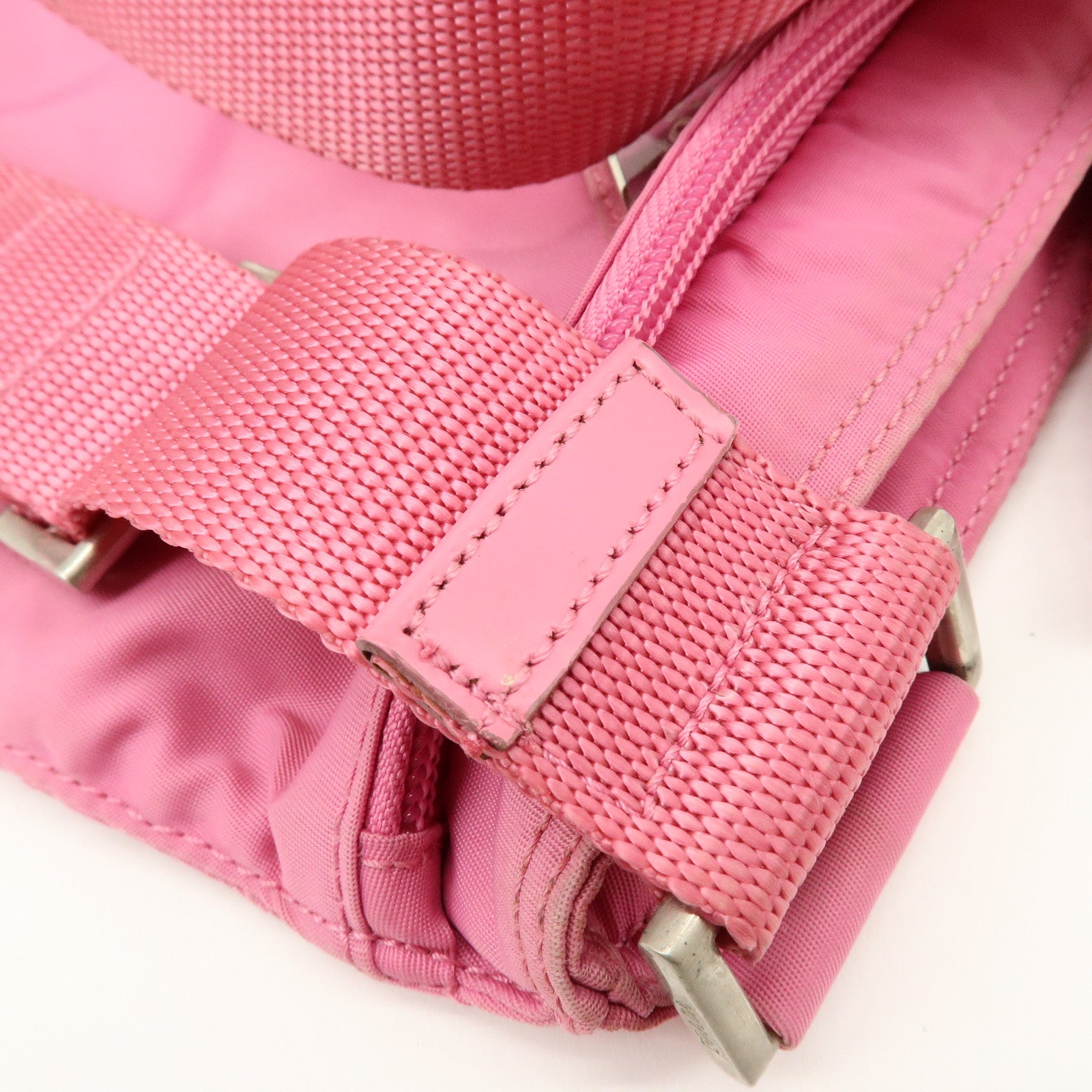 PRADA Triangle Logo Nylon Shoulder Bag Crossbody Bag Pink