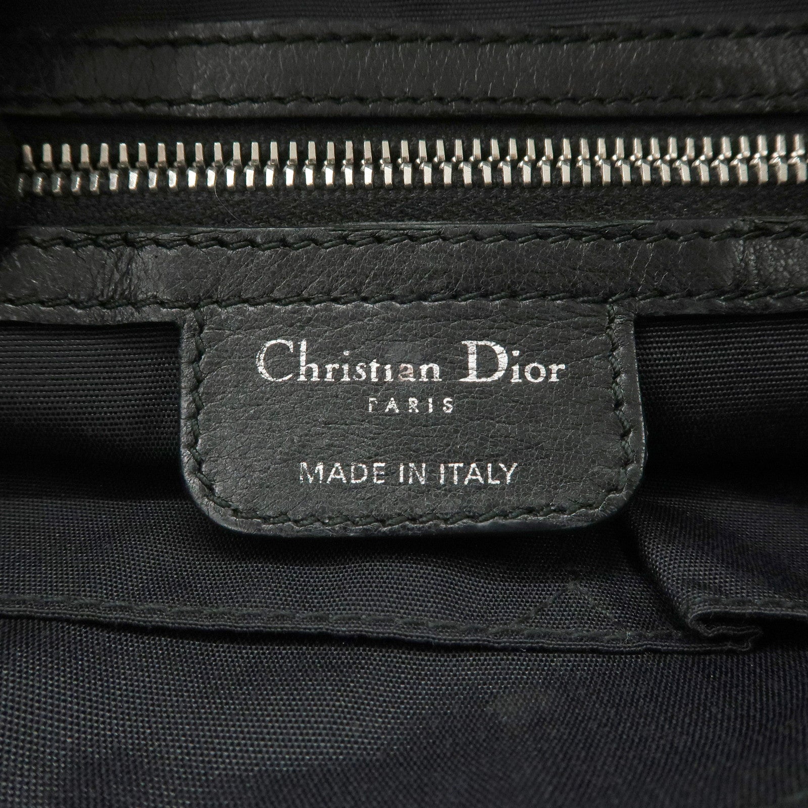 Christian Dior Cannage Granville Leather 2Way Bag Hand Bag Black