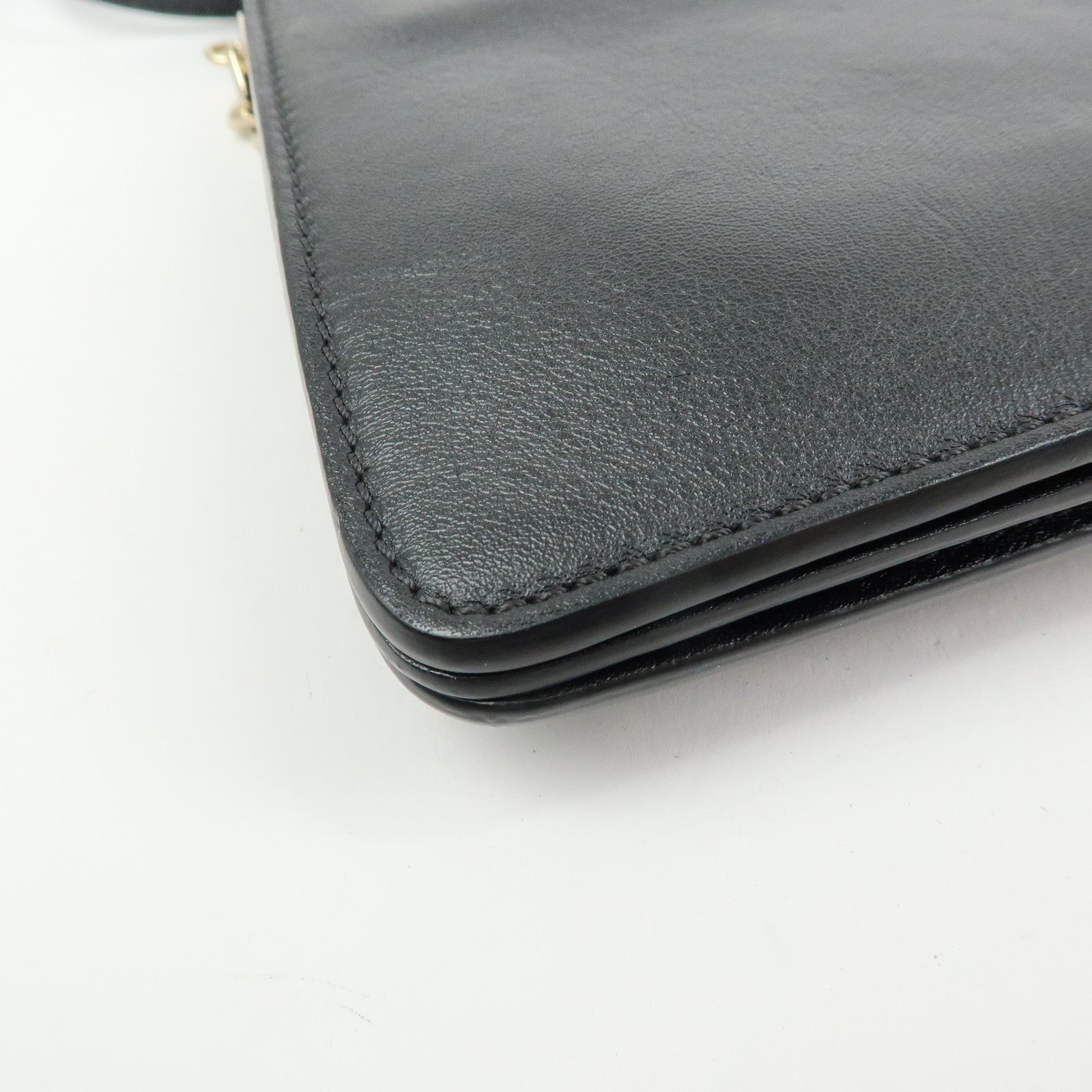 Chloe Faye Suede Leather Shoulder Bag Crossbody Bag Black Gold