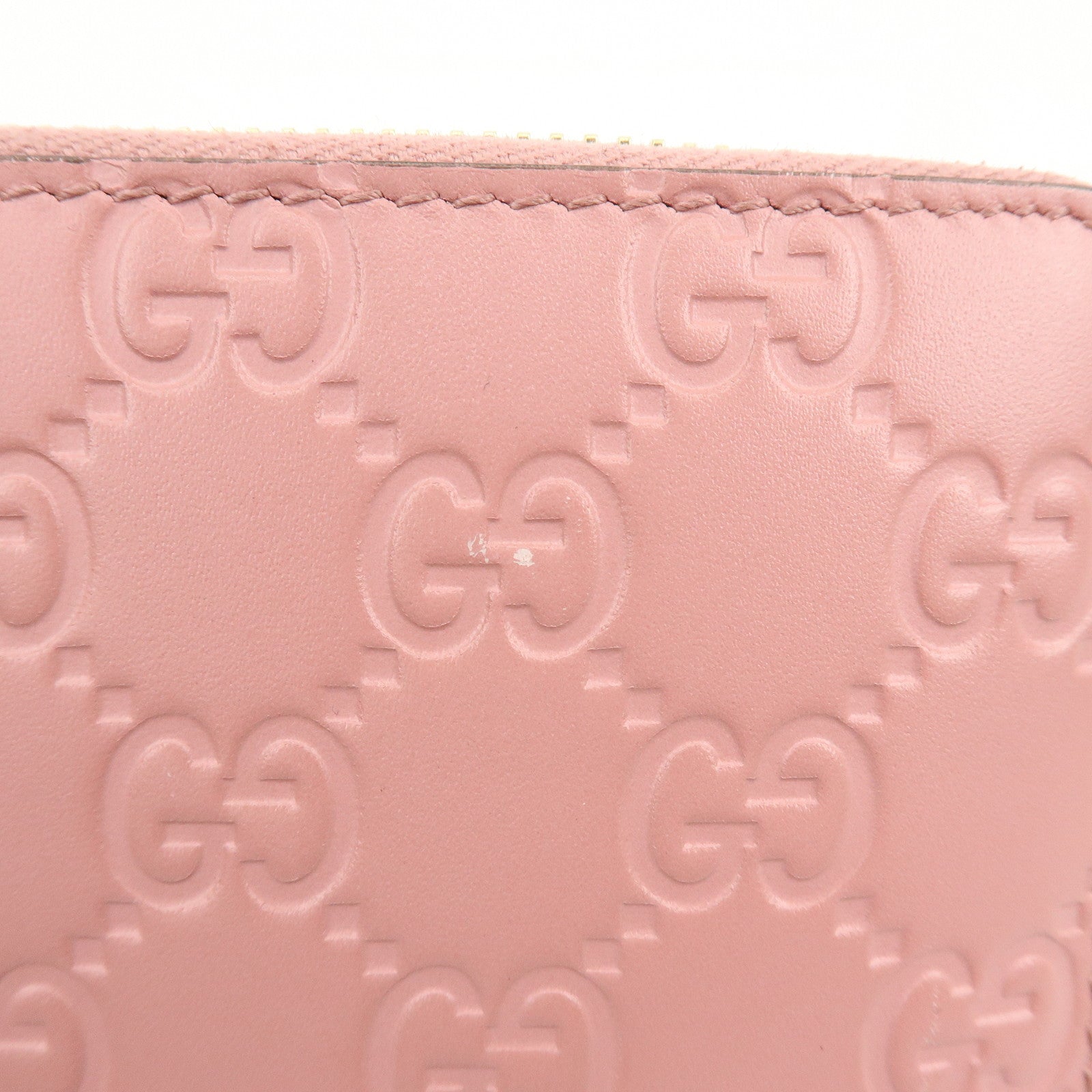 GUCCI Guccissima Leather Icon Zip Around Long Wallet Pink 410102
