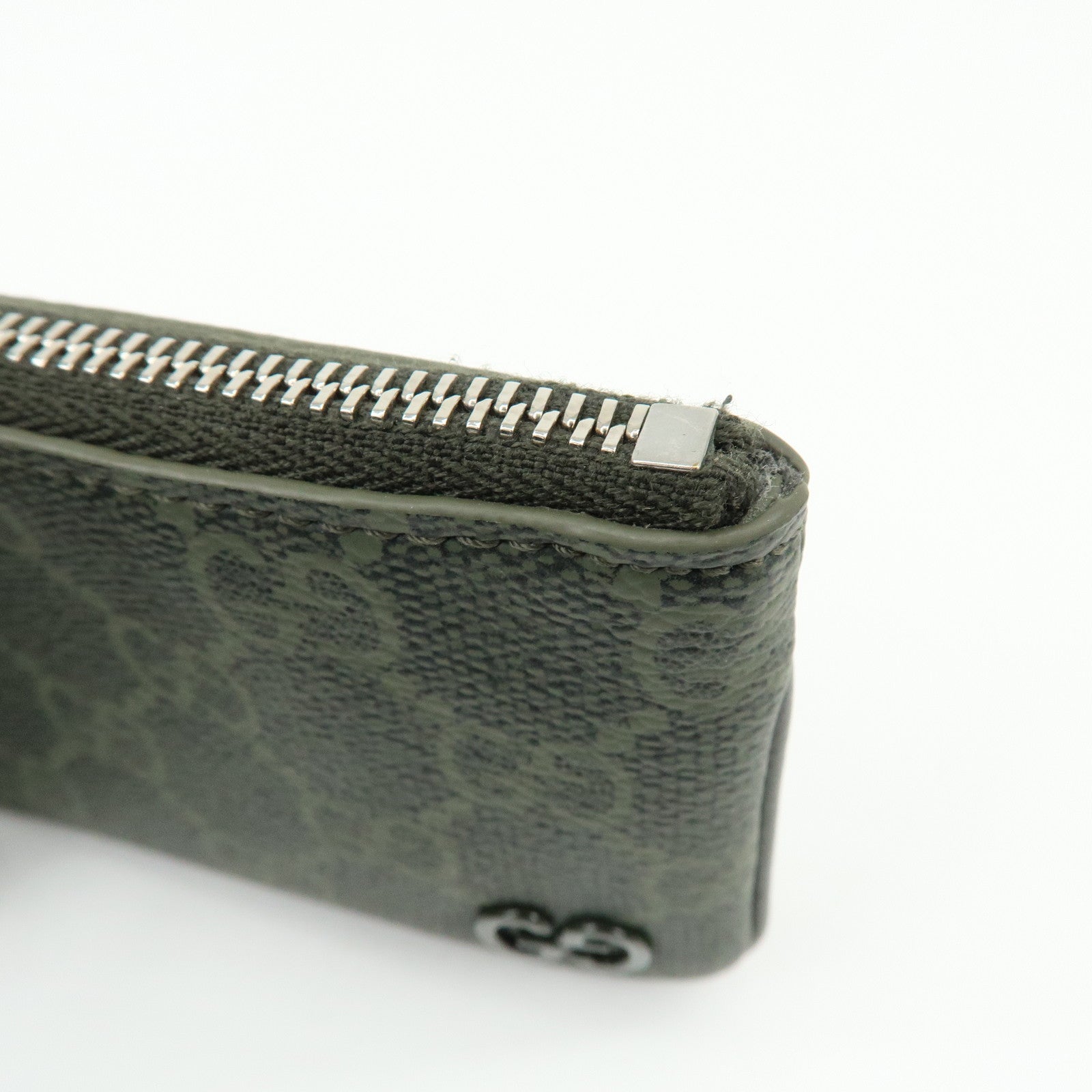 GUCCI Trim GG Supreme PVC Coin Case Card Case Khaki