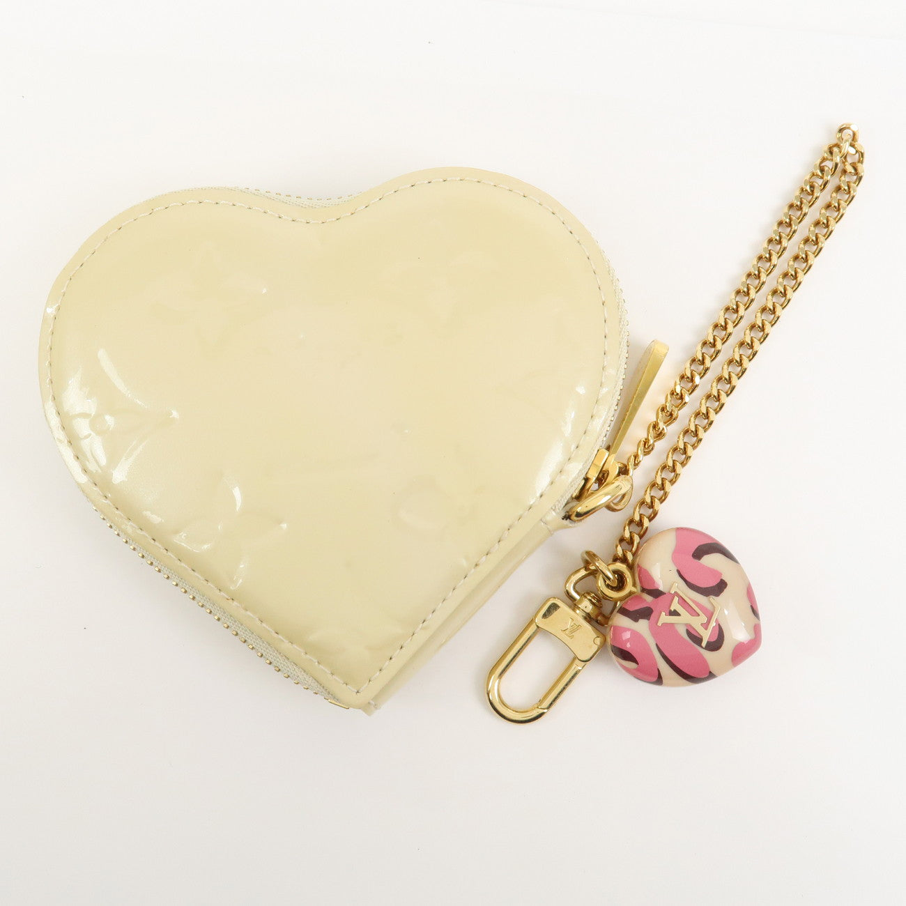 Louis Vuitton Monogram Vernis Porte Monnaie Coeur Ivory M91479
