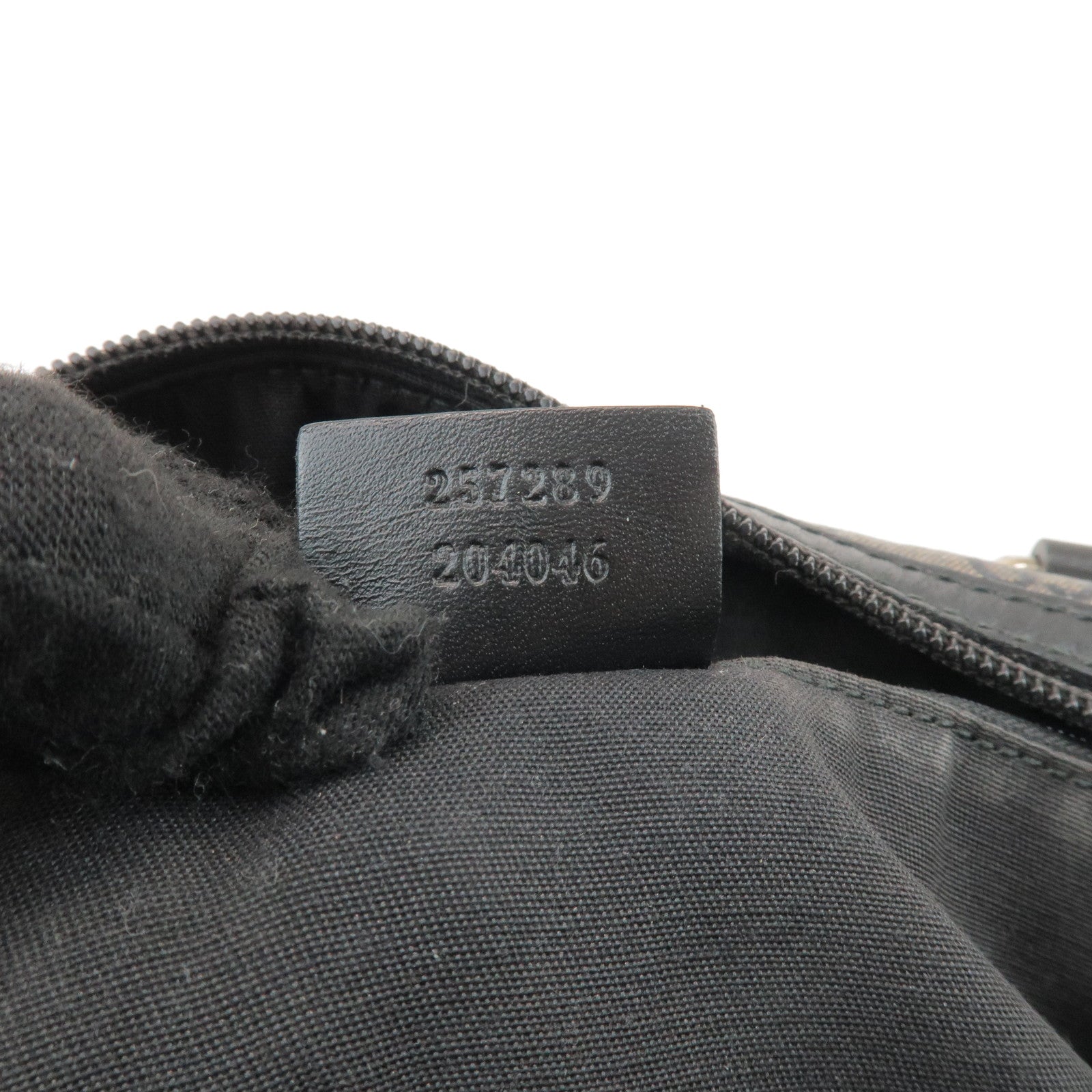 GUCCI GG Crystal Leather Boston Bag Hand Bag Silver Black 257289