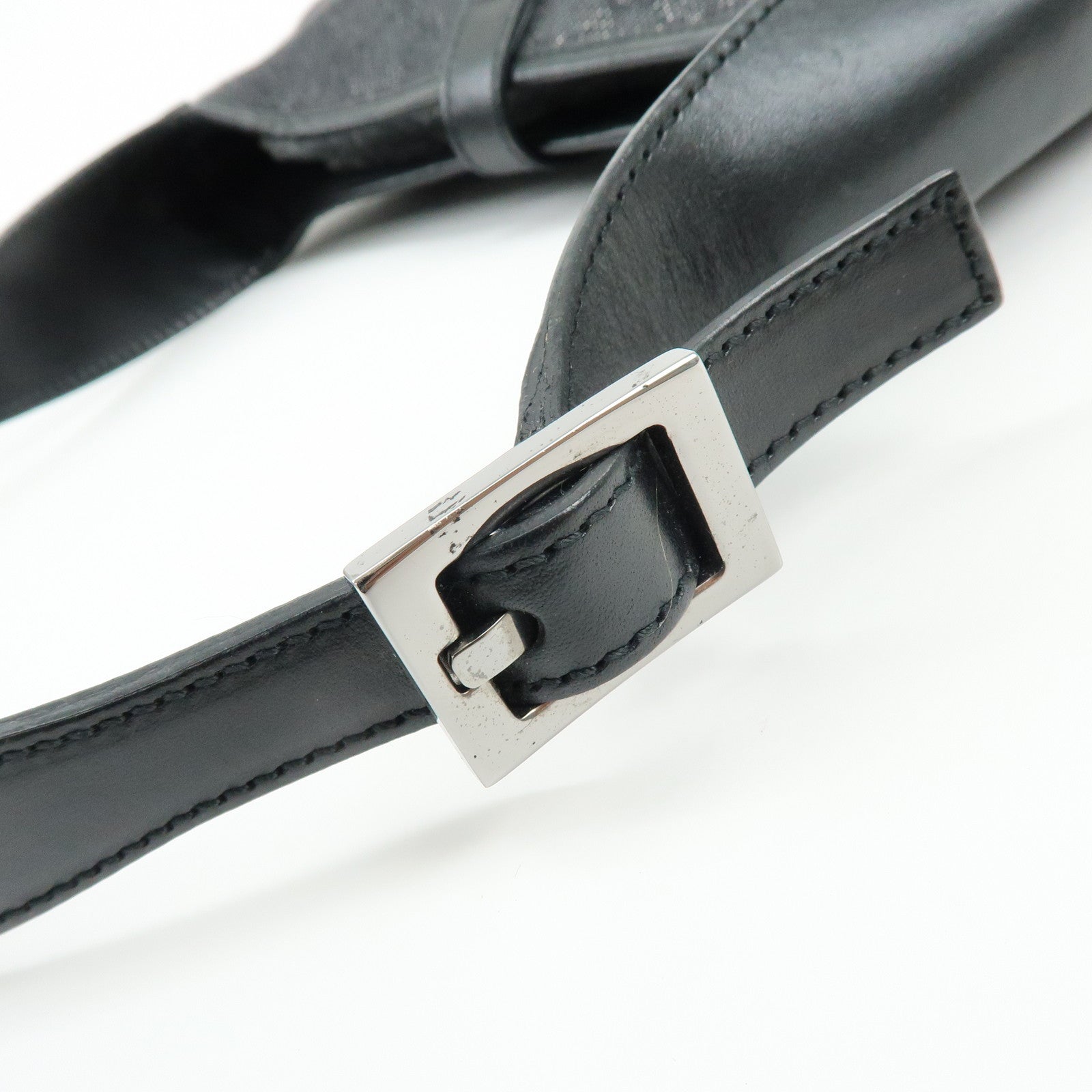 GUCCI Jackie GG Denim Leather Shoulder Bag Black 01147・001013