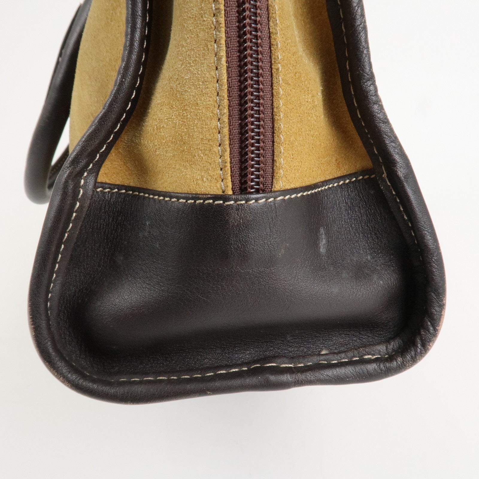 LOEWE Anagram Leather Suede Amazona 28 Hand Bag Beige Brown