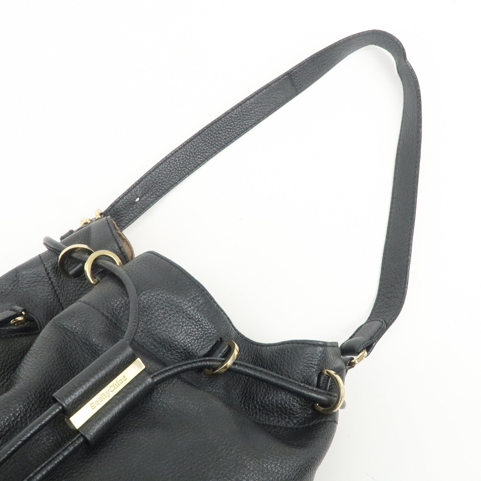 Chloe Vicki Leather Shoulder Bag Hand Bag Black