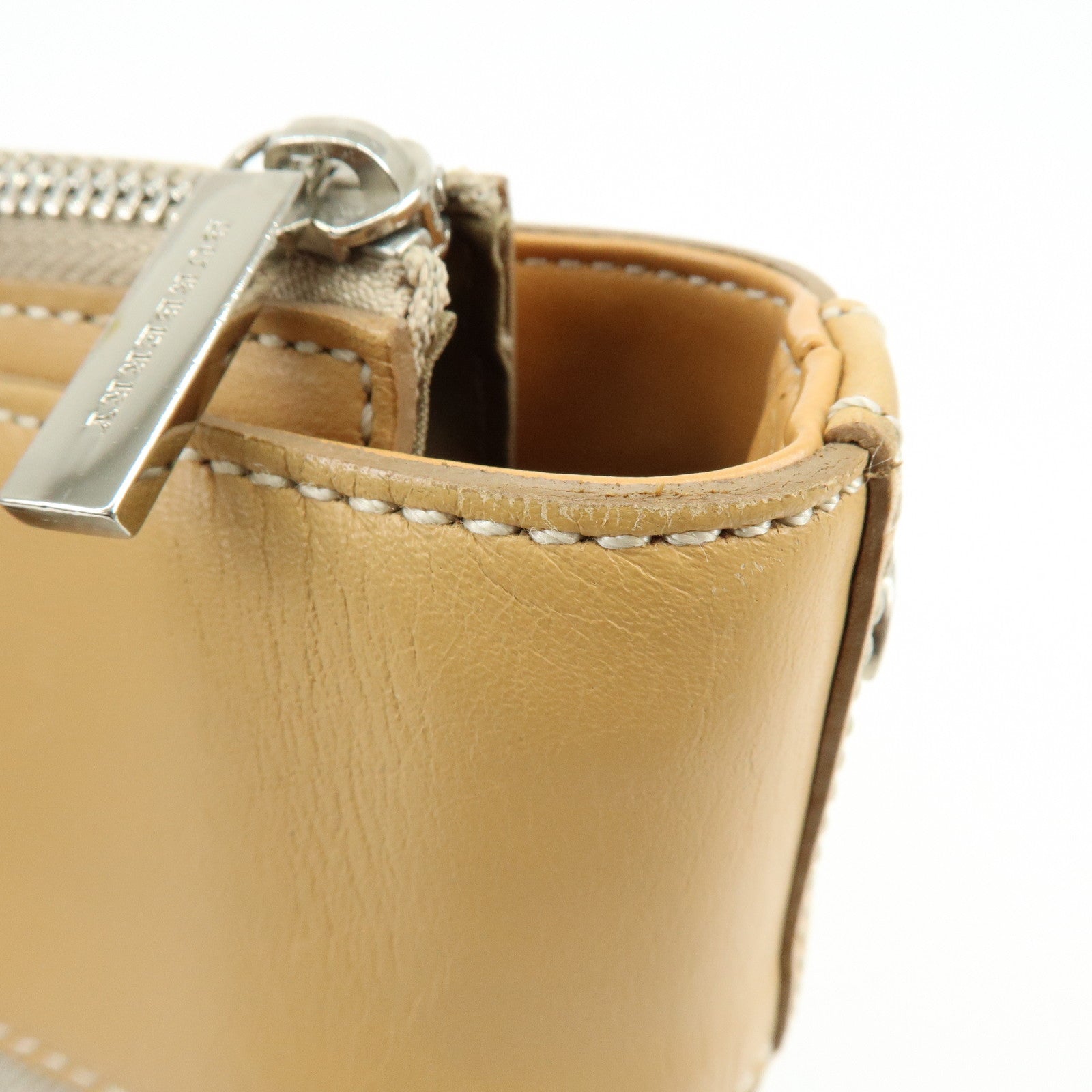 BURBERRY Canvas Leather Tote Bag Hand Bag Beige Light Beige