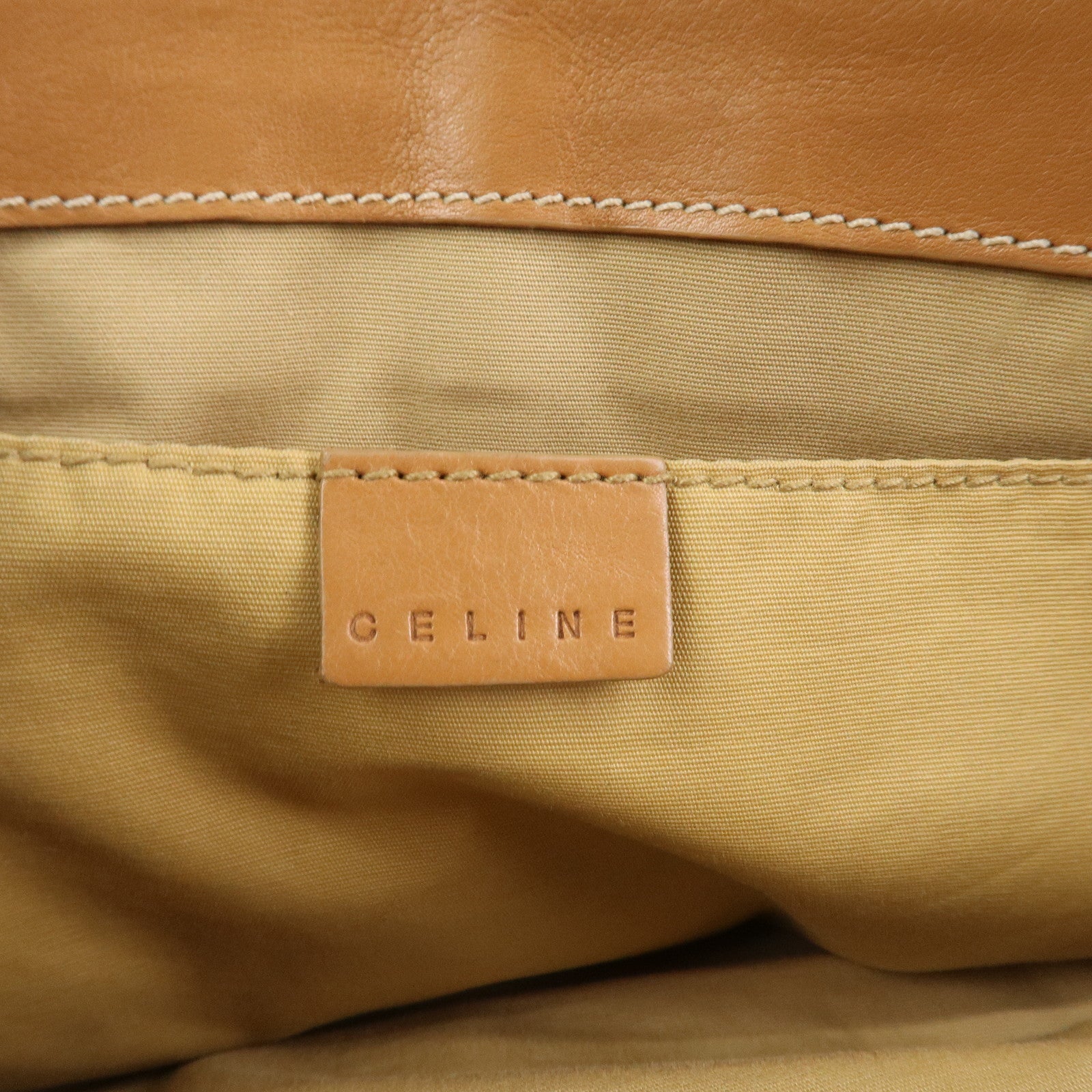 CELINE Macadam Leather Boogie Bag Hand Bag Tote Bag Brown