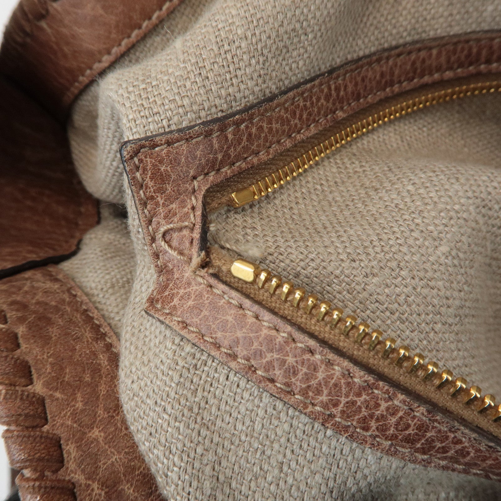 GUCCI New Jackie Bamboo Guccissima Leather Shoulder Bag Brown 218491 Used