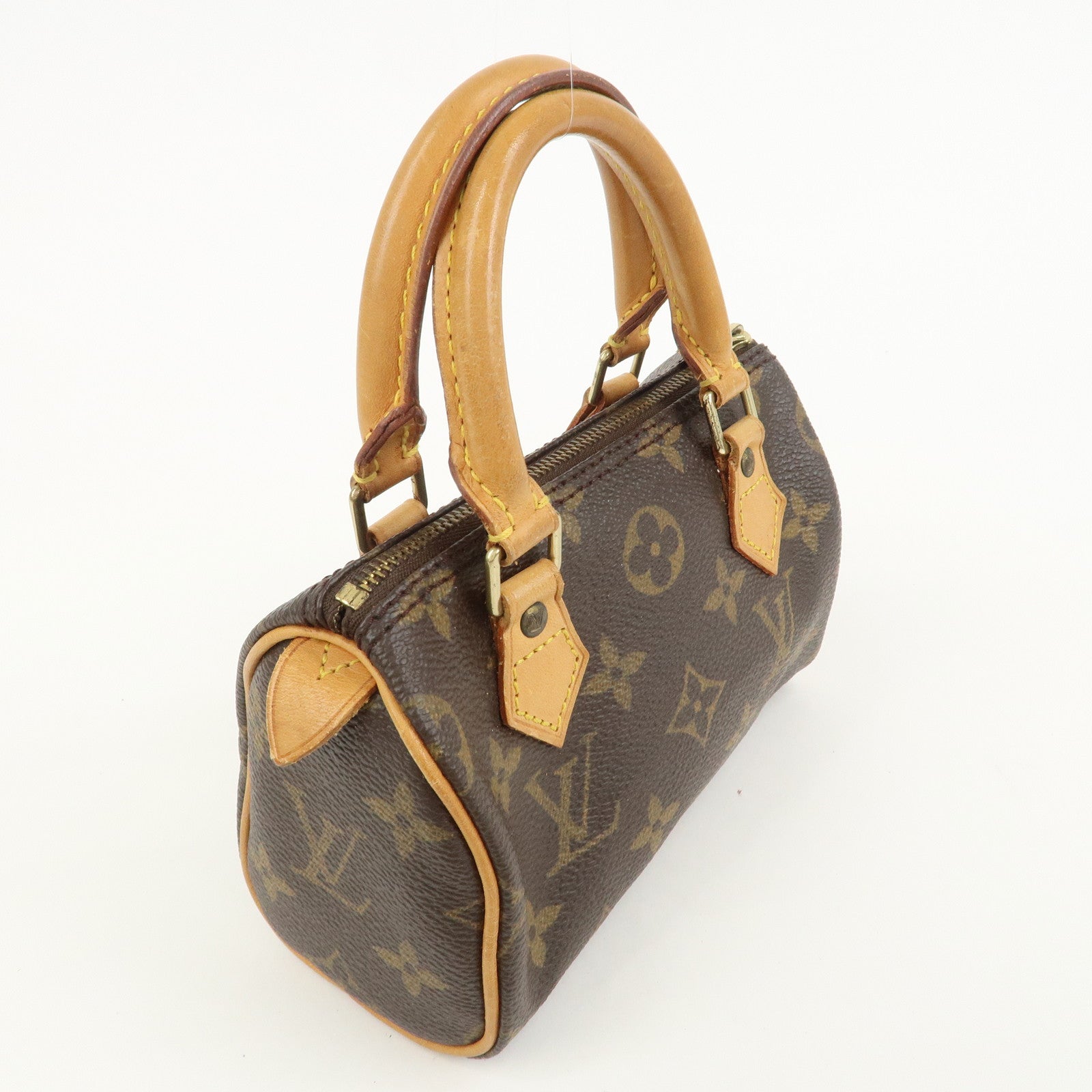 Louis Vuitton Monogram Mini Speedy Hand Bag Boston Bag Brown M41534