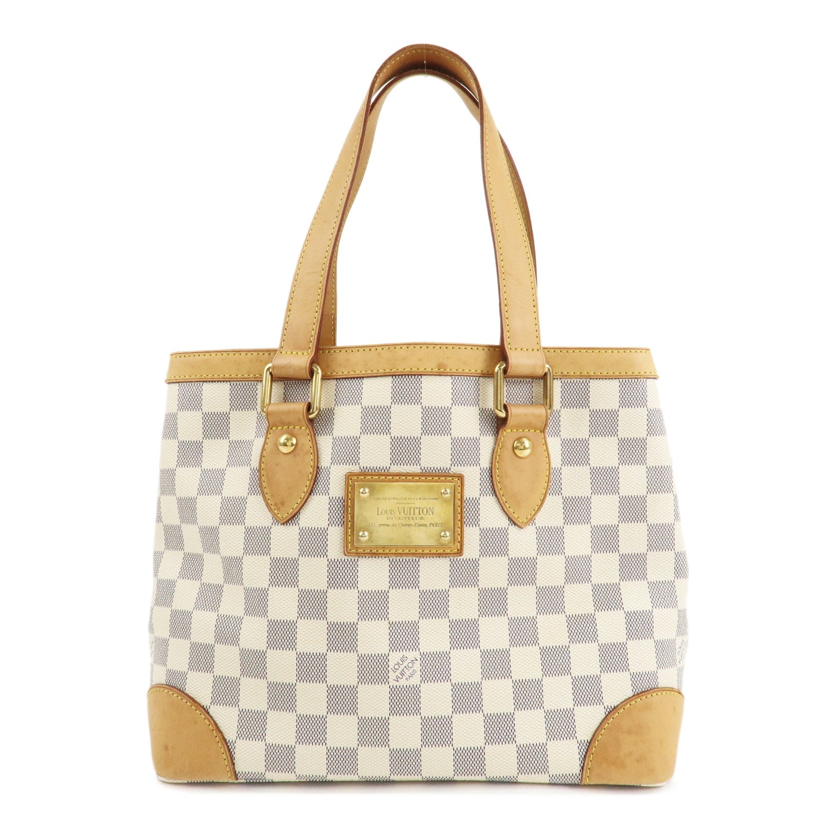 Louis Vuitton Damier Azur Hampstead PM Hand Bag Ivory N51207 Used