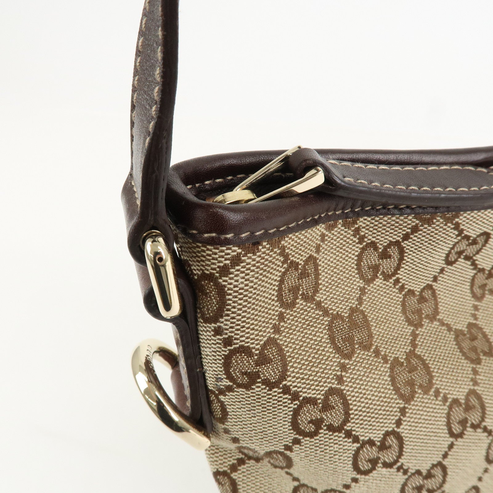 GUCCI New Britt Interlocking G Canvas Leather Shoulder Bag 169998