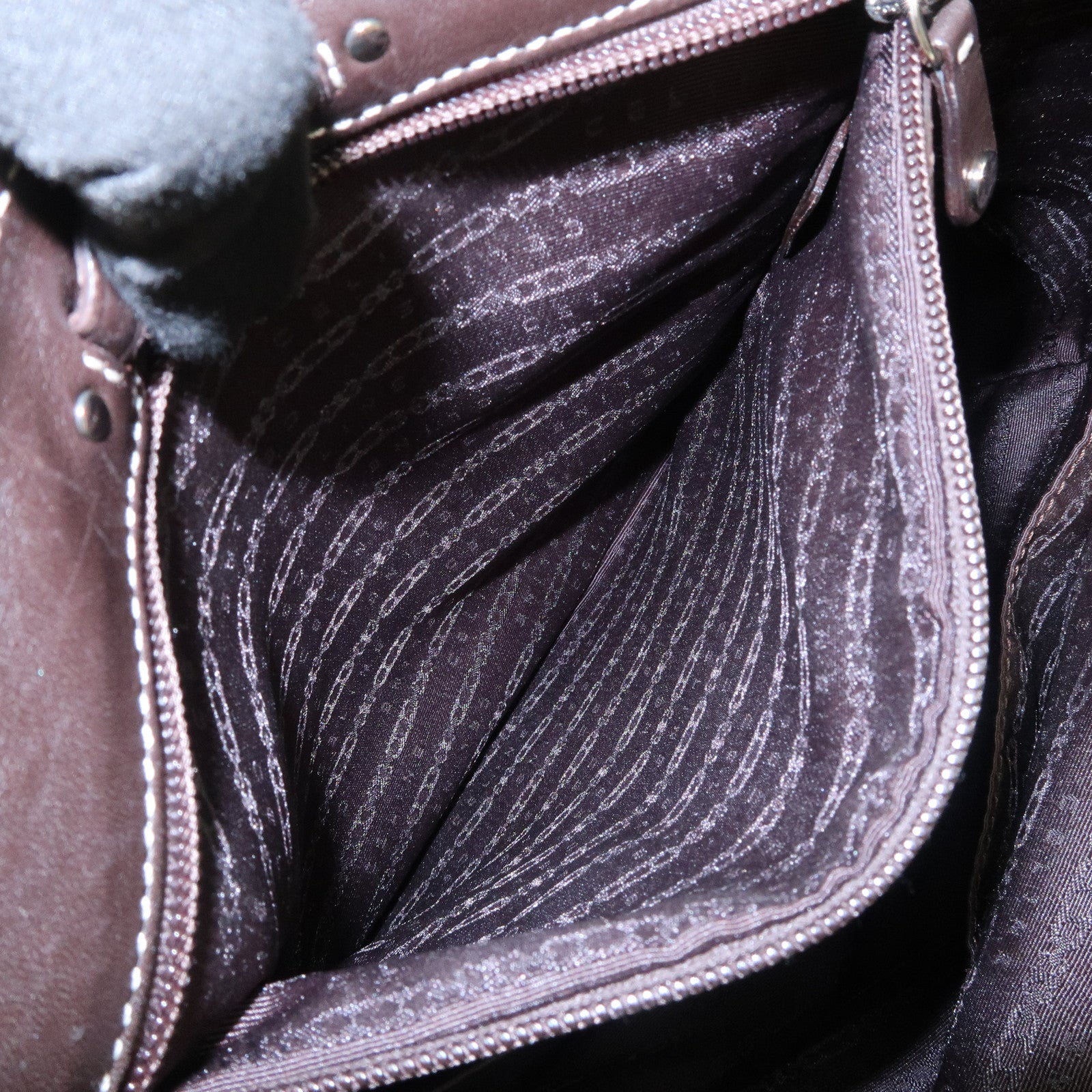 CELINE Boogie Bag Leather Large Tote Bag Hand Bag Dark Brown