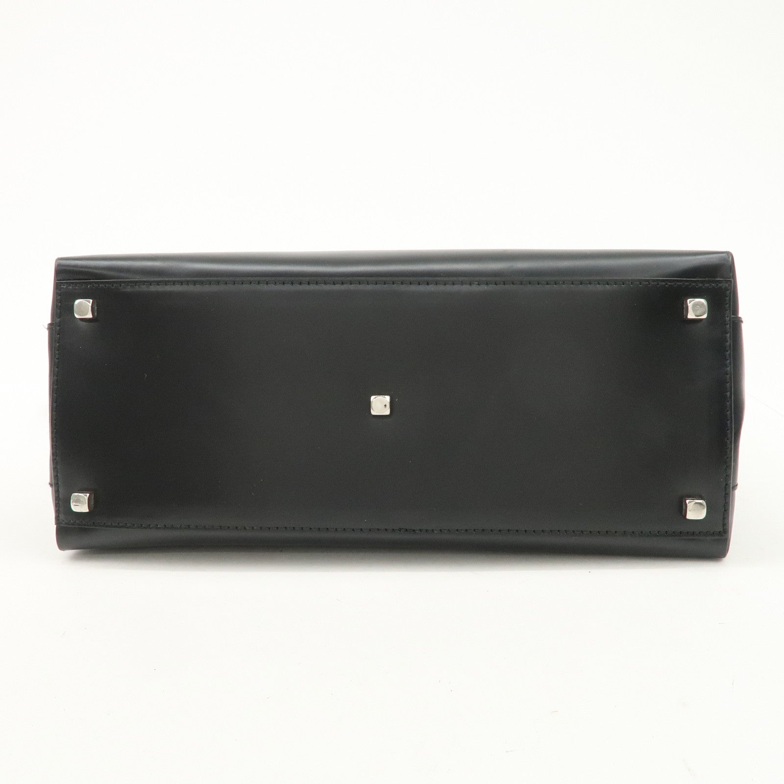 Ferragamo Gancini Leather 2Way Hand Bag Shoulder Bag Black Used
