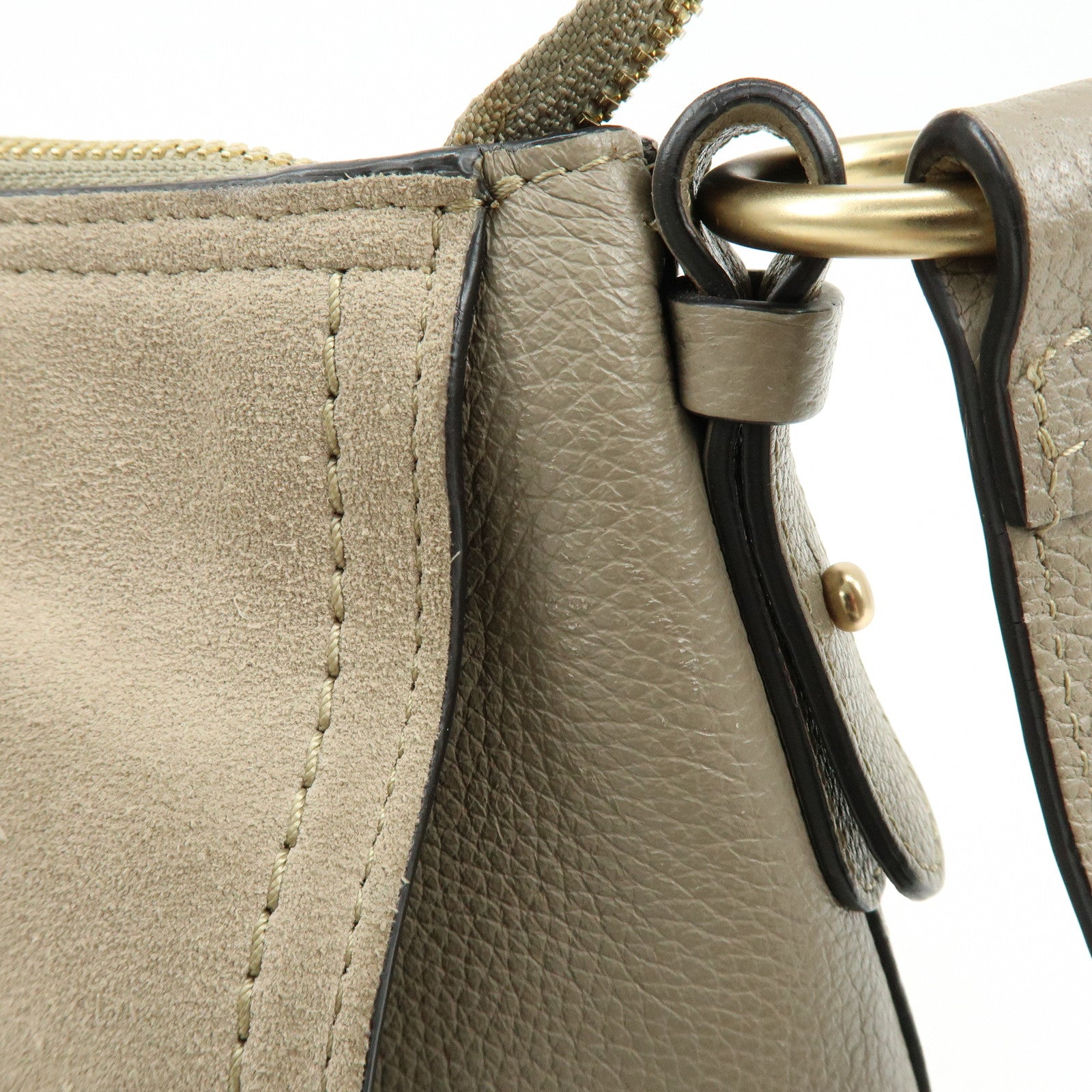 Chloe See By Chloe Leather Suede 2Way Bag Shoulder Bag Beige
