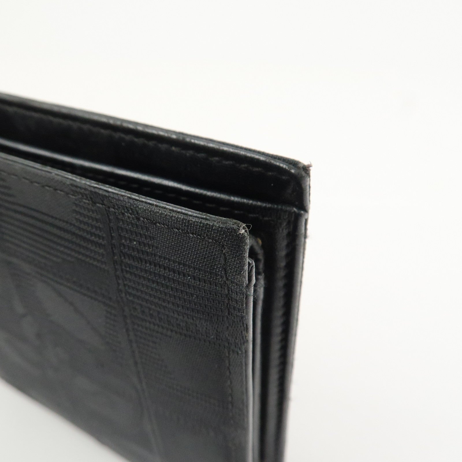CHANEL New Travel Line Nylon Jacquard Compact Wallet Black A14342