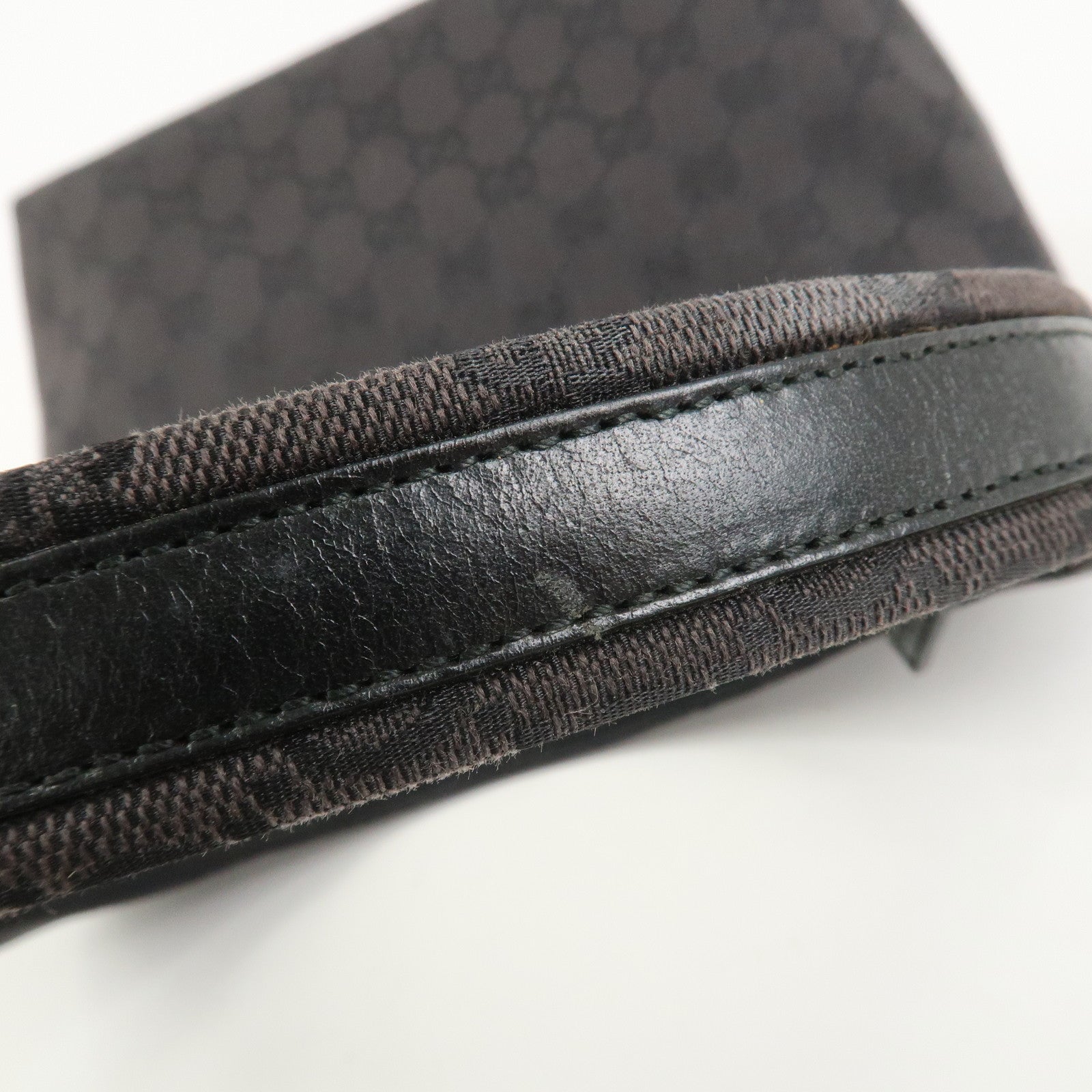 GUCCI GG Canvas Leather Shoulder Bag Hand Bag Brown 001・3386