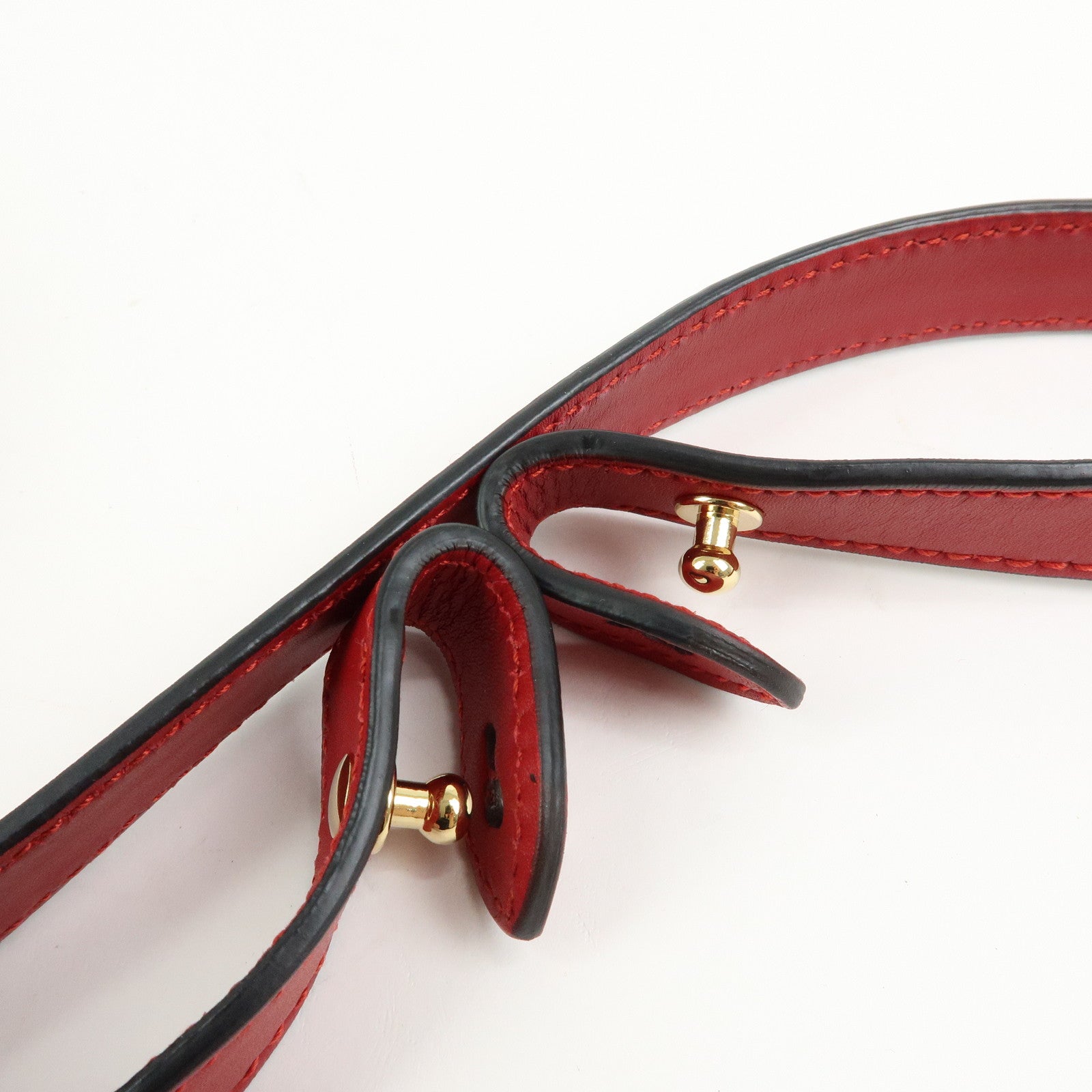 GUCCI Bamboo Nymphaea Leather 2Way Bag Hand Bag Red 453767