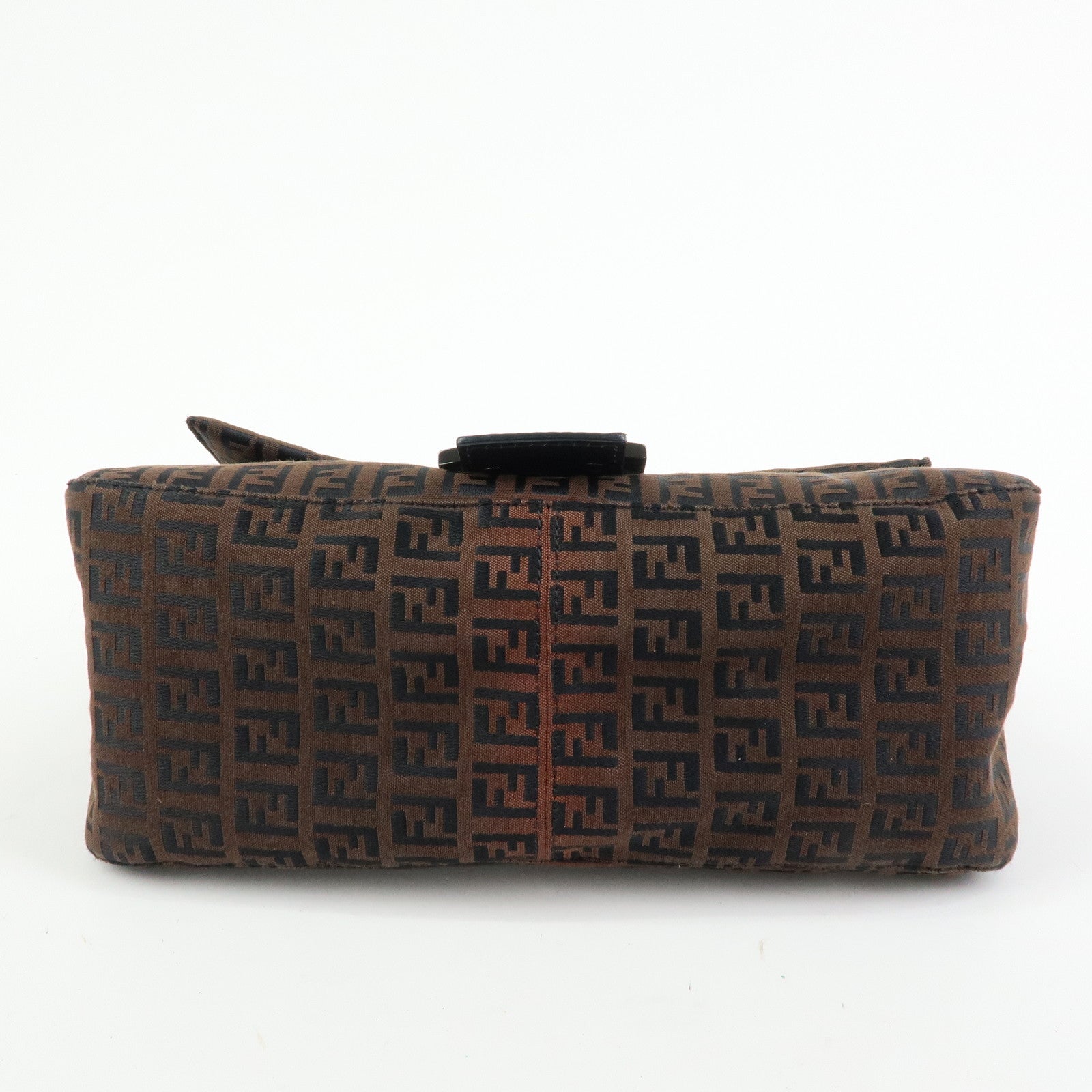 FENDI Mamma Baguette Zucchino Canvas Leather Shoulder Bag 8BR001