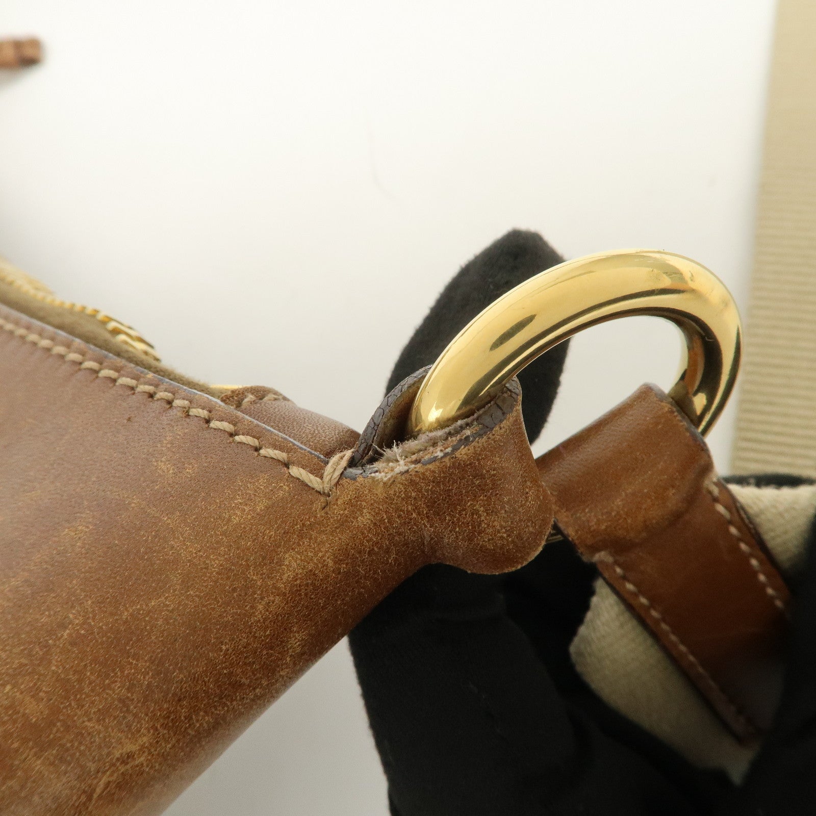 PRADA Triangle Logo Nylon Leather Crossbody Shoulder Bag Khaki