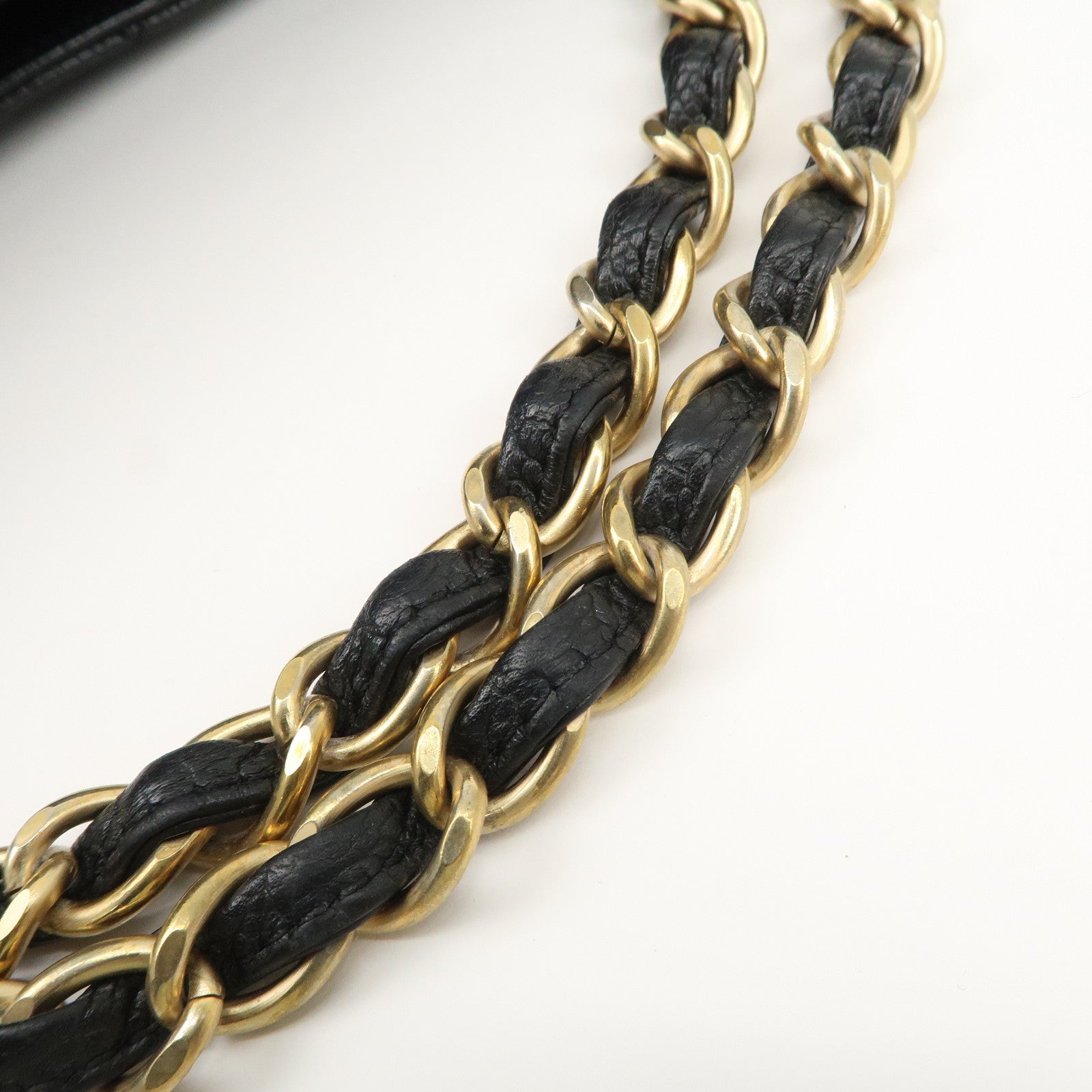 CHANEL COCO Mark Matelasse Caviarskin Chain Tote Bag Black Used