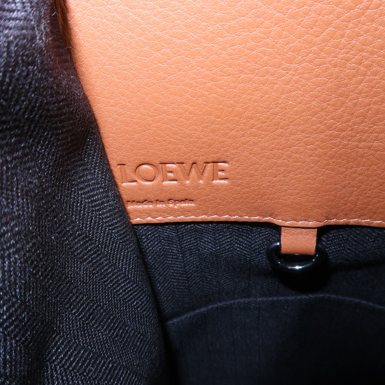 LOEWE Anagram Leather Hammock Small Shoulder Crossbody Bag Brown