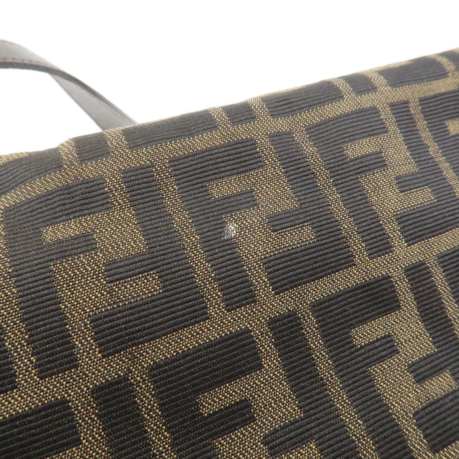 FENDI Zucca Canvas Leather Shoulder Bag Crossbody Bag Brown 26695