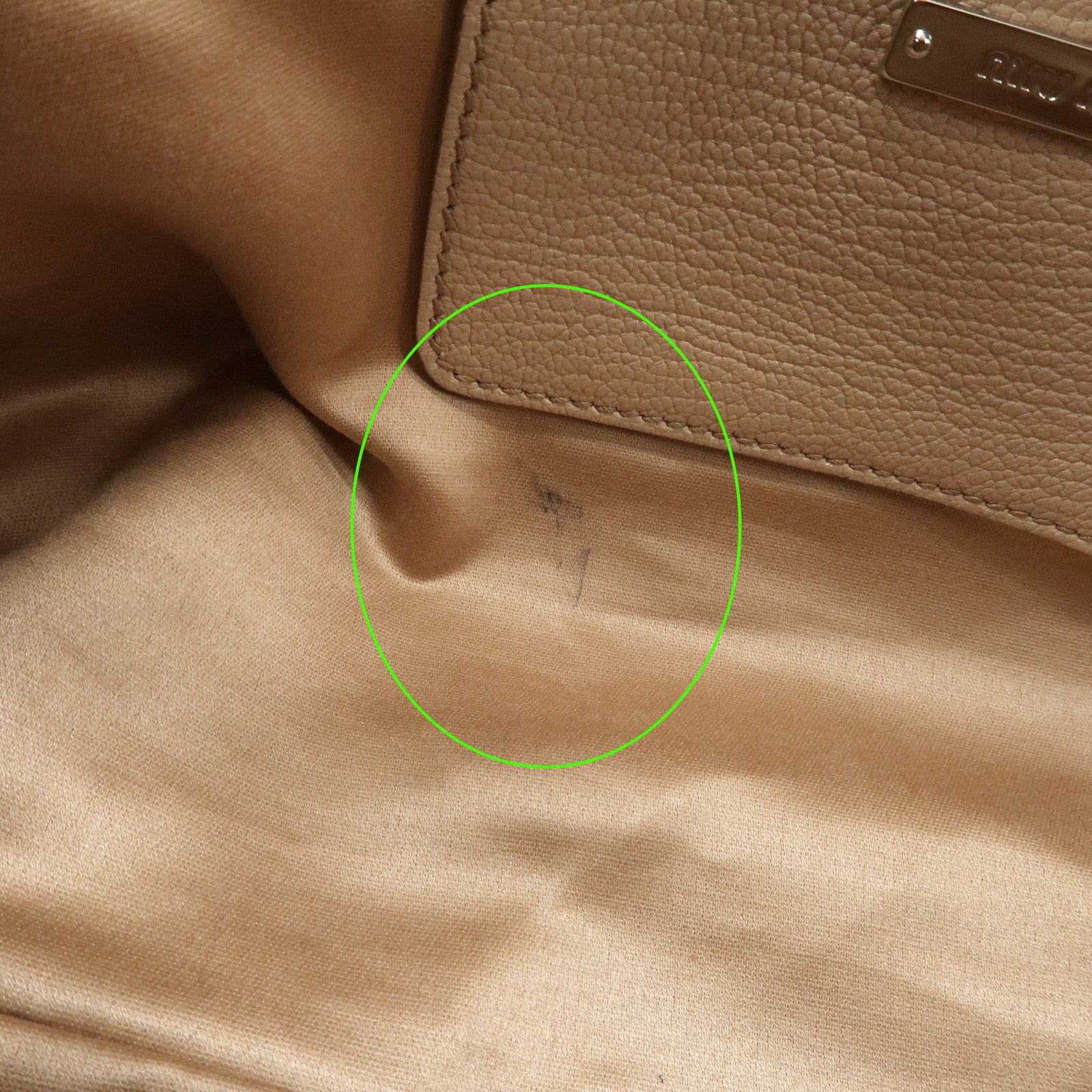 MIU MIU Leather 2Way Hand Bag Beige Pink Beige 5BB006