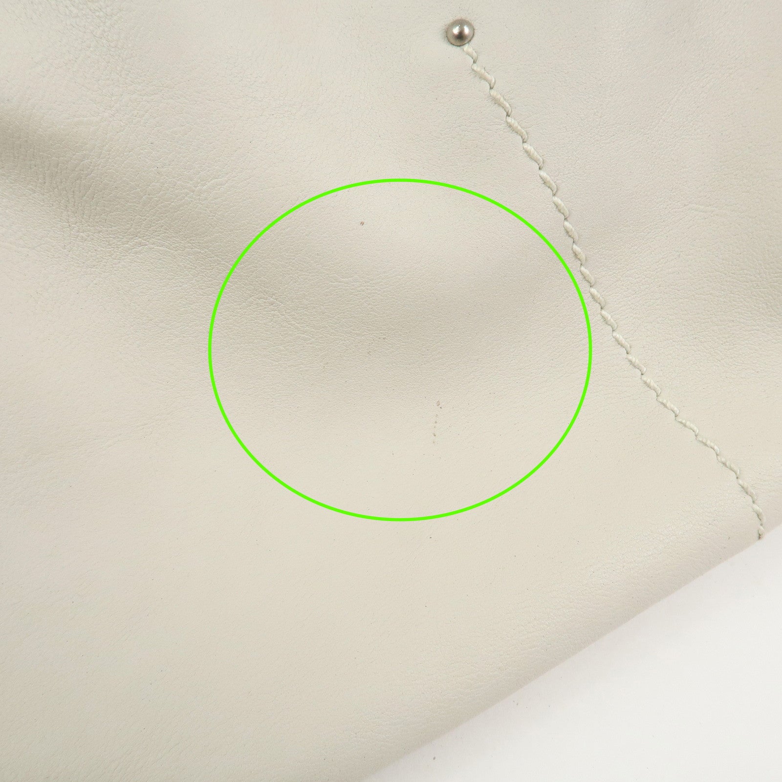Christian Dior Leather Shoulder Bag Hand Bag White 10-RU-0037