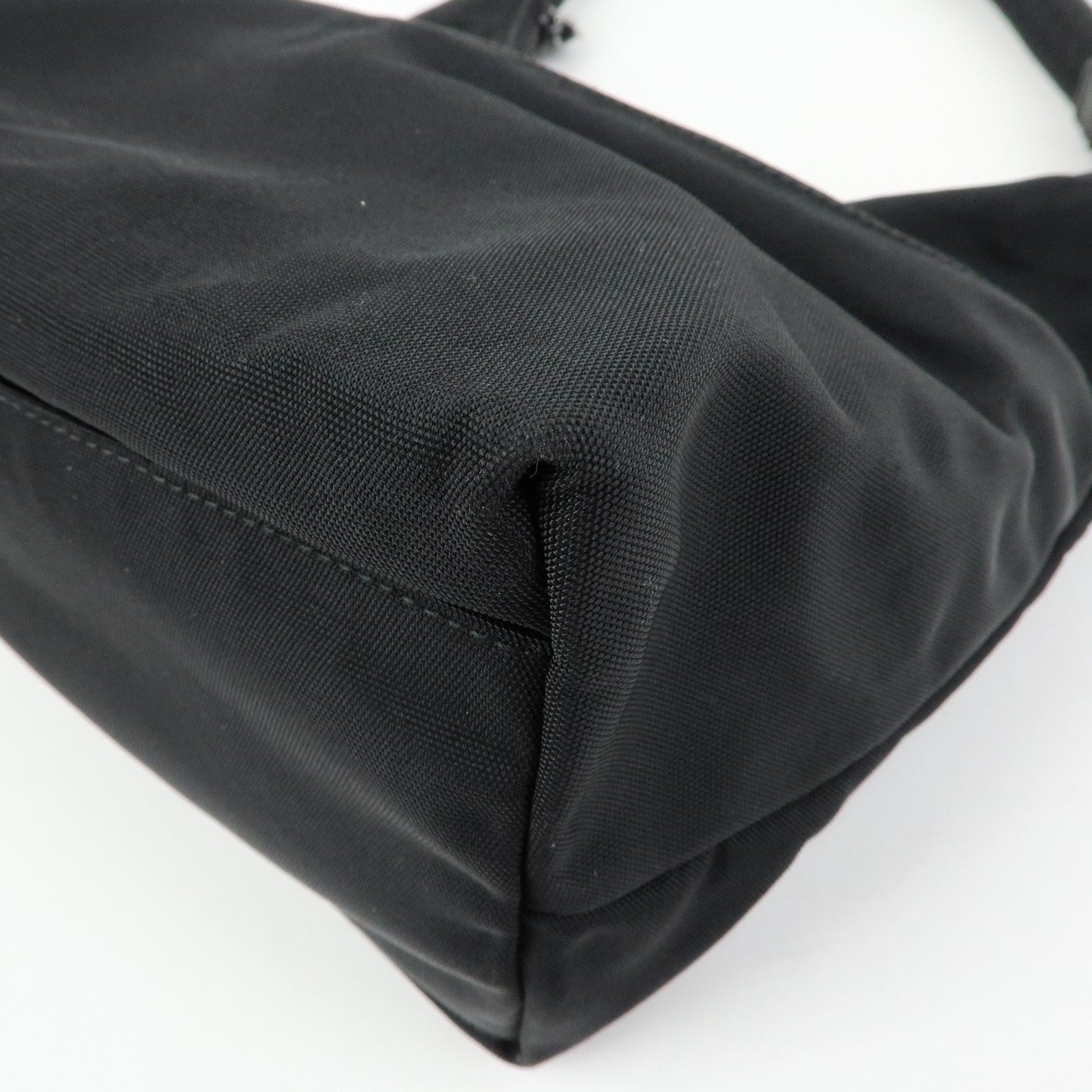 GUCCI Logo Nylon Leather Shoulder Bag Black 001・3386