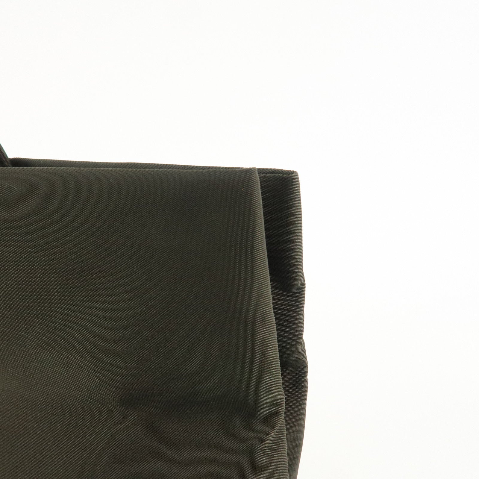 PRADA Triangle Logo Nylon Tote Bag Hand Bag Brown
