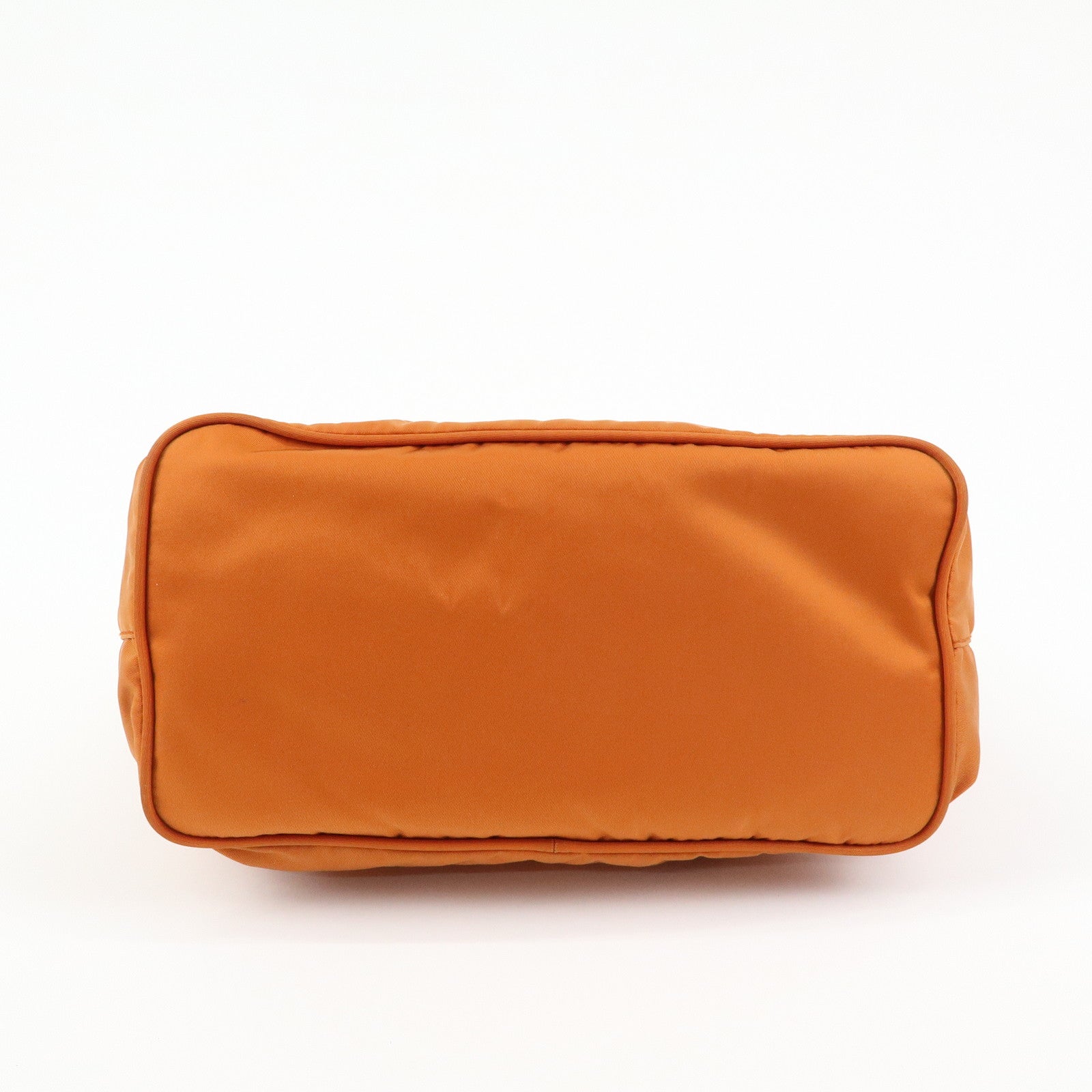 PRADA Triangle Logo Nylon Leather Shoulder Bag Crossbody Bag Orange