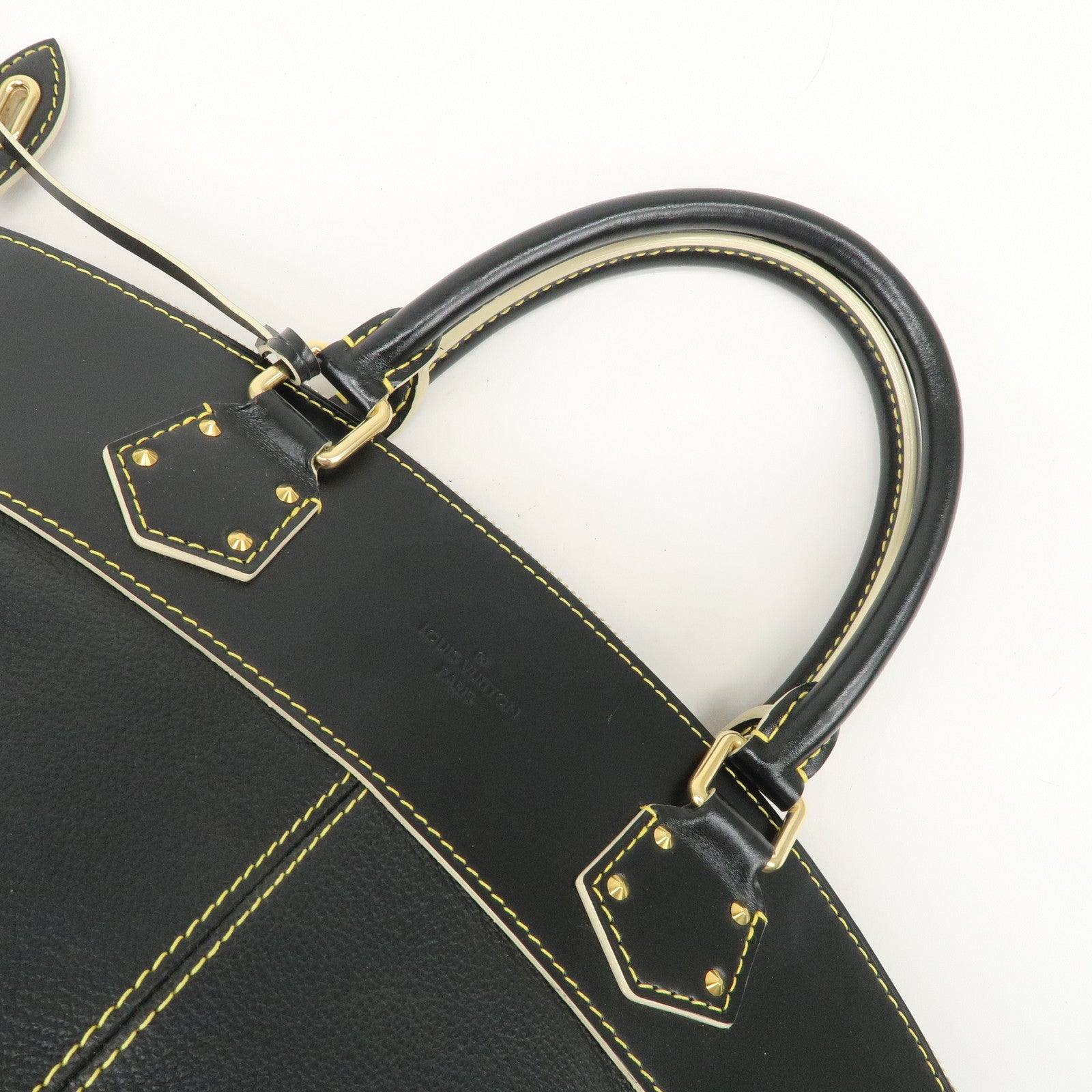 Louis Vuitton Suhari Leather Lock It MM Hand Bag Noir Black M91875