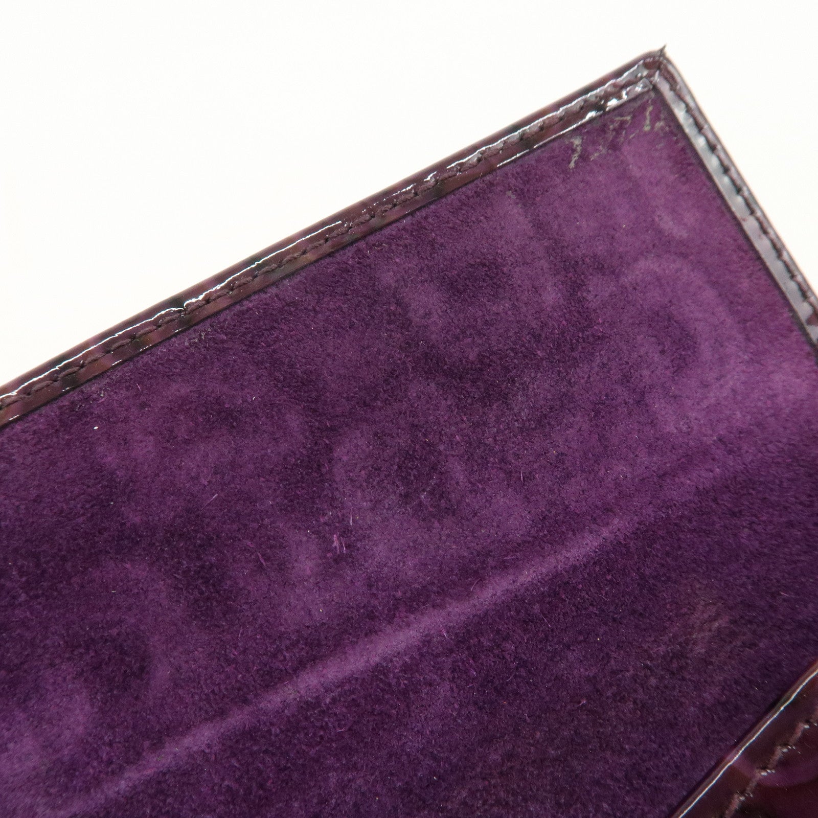 GUCCI New Jackie Logo Patent Leather Long Flap Wallet Purple 141430