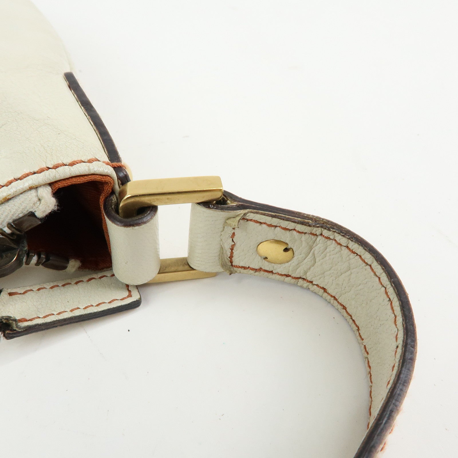 GUCCI Interlocking G Leather Hand Bag Shoulder Bag Ivory 121552