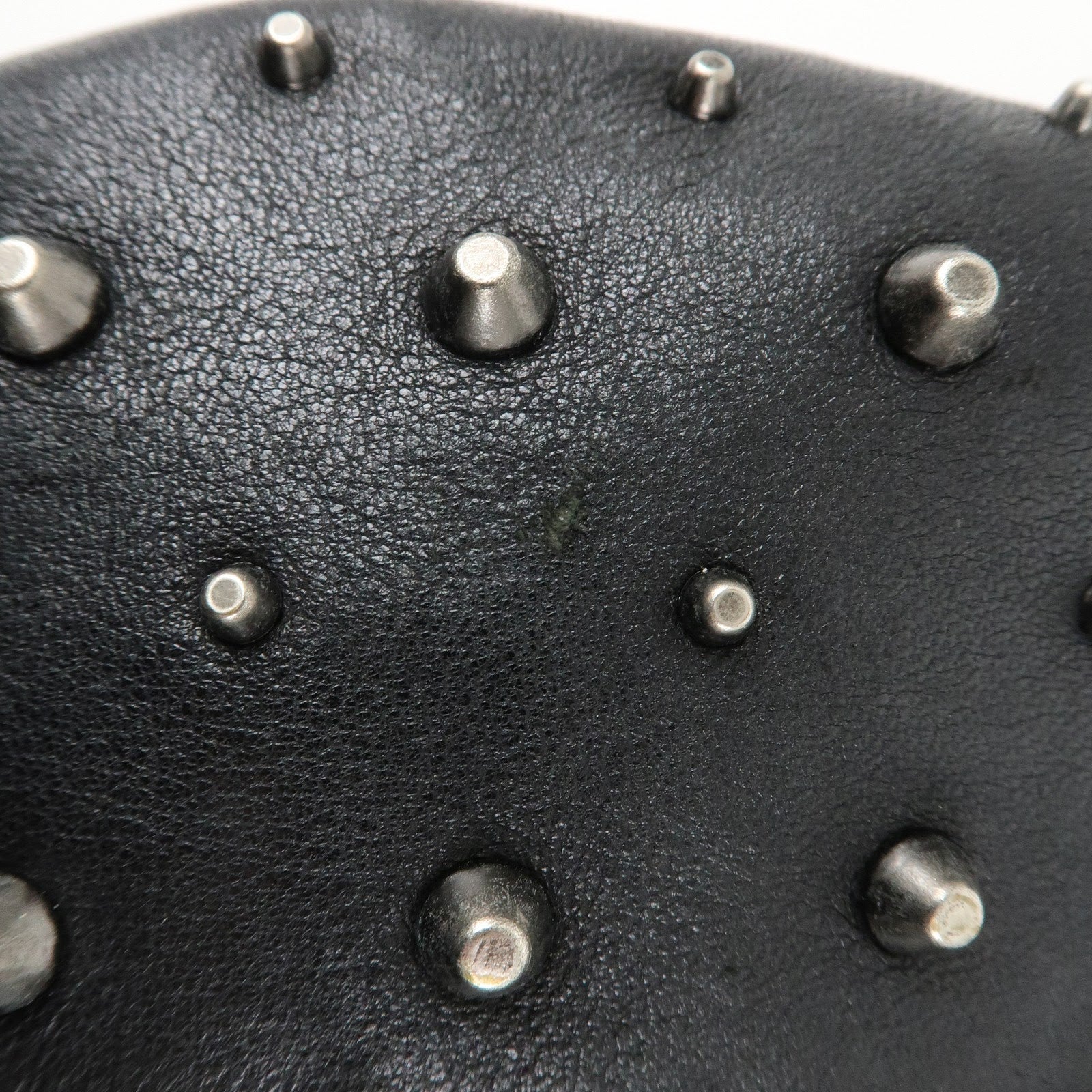 JIMMY CHOO Leather Studs Clutch Bag Black Silver HDW Used