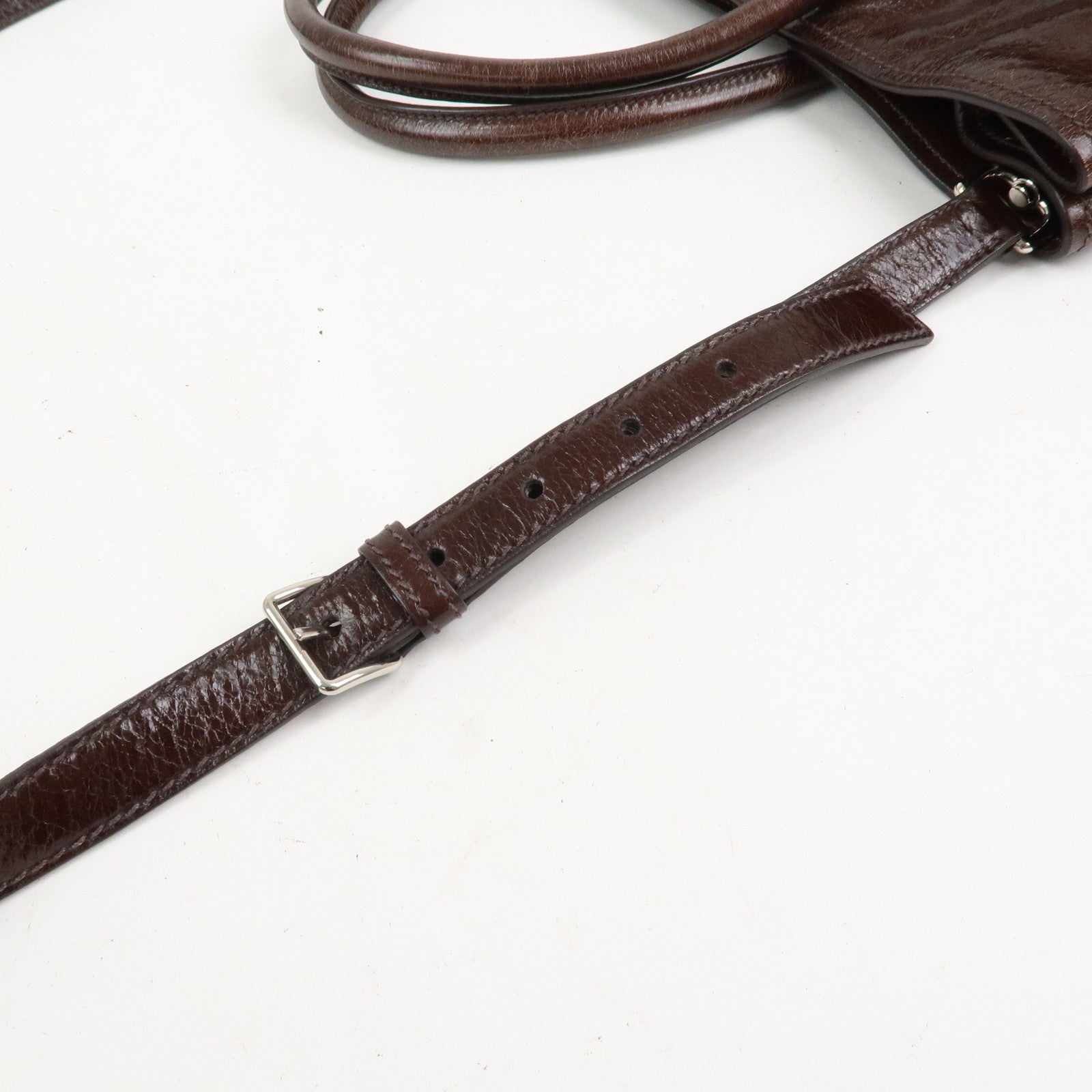 MIU MIU Leather 2Way Shoulder Bag Hand Bag Tote Bag Brown RN1028