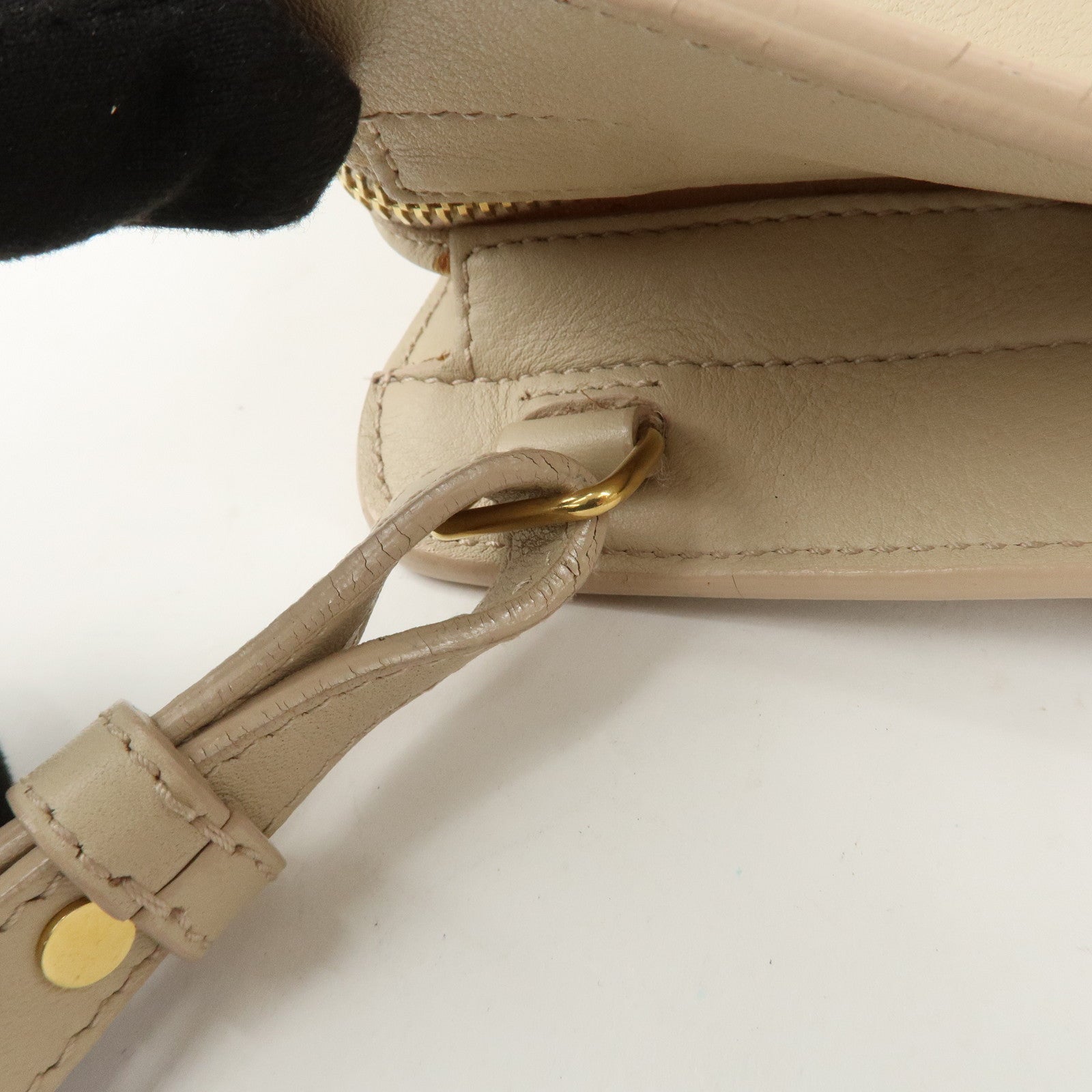 SAINT LAURENT PARIS Leather Petit Cabas Y 2WAY Bag Beige 311210