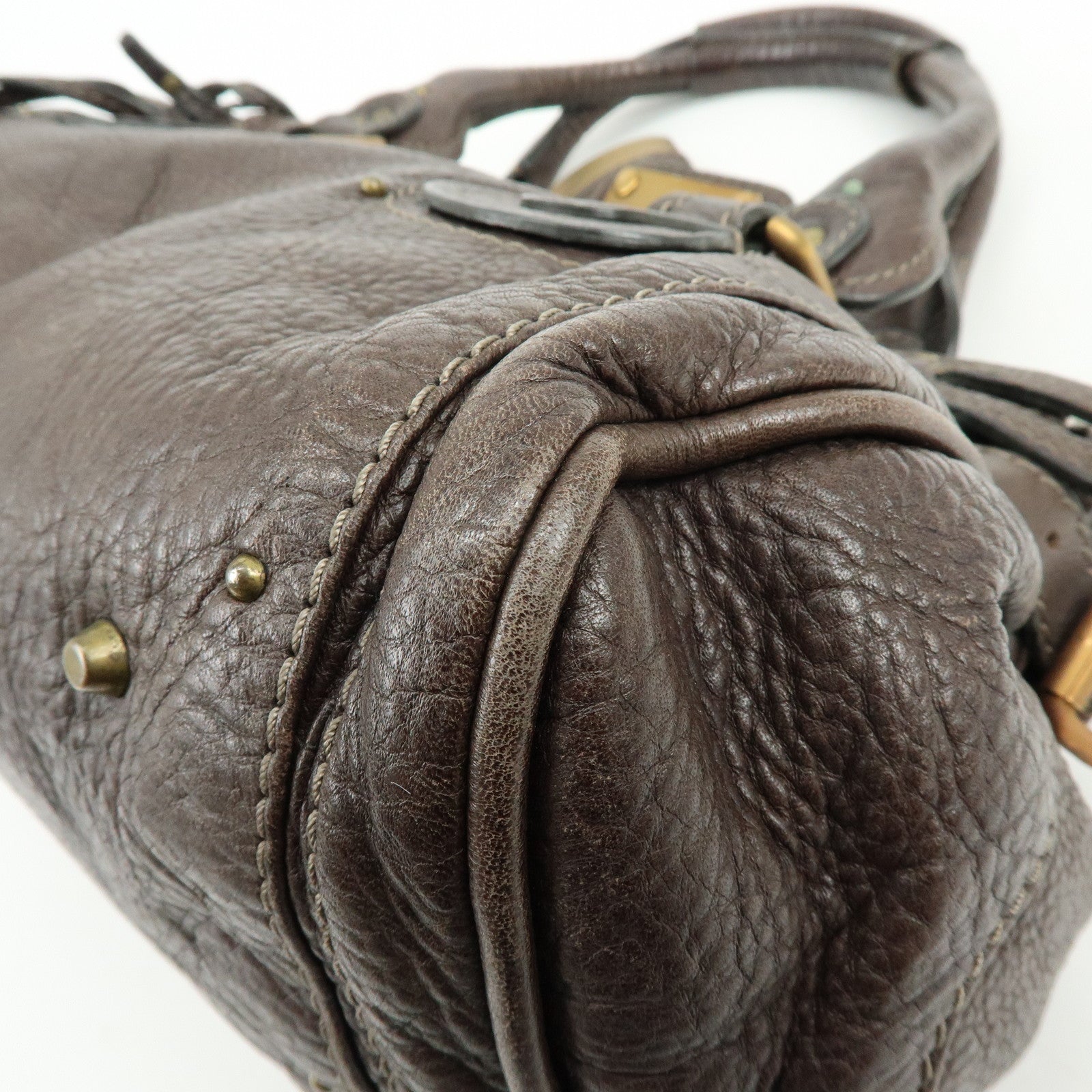 Chloe Paddington Leather Tote Bag Shoulder Bag Dark Brown