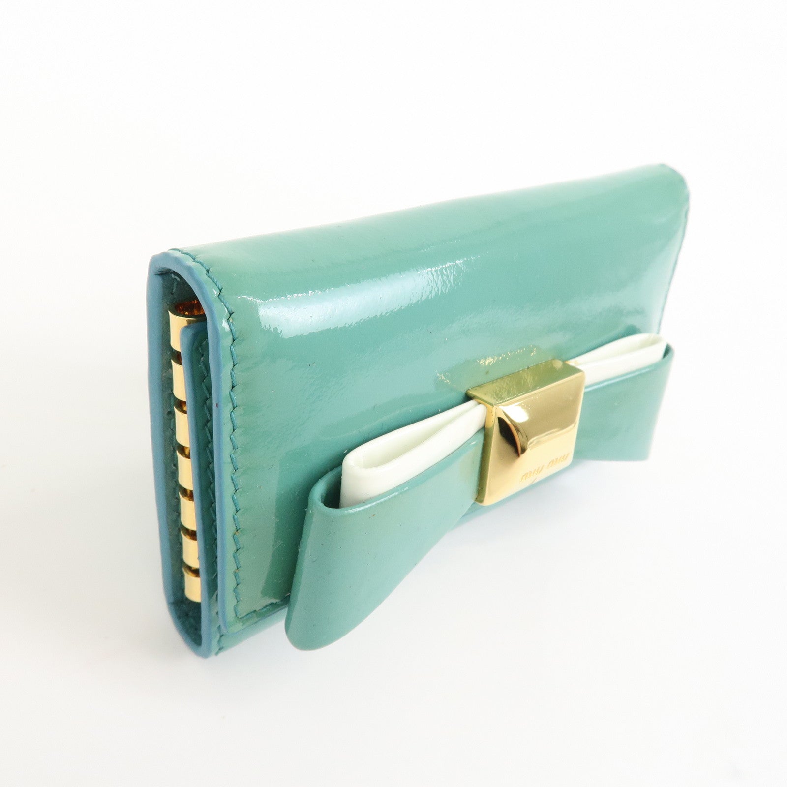 MIU MIU Matelasse Set of 3 Wallet Key Case Pink Beige Green