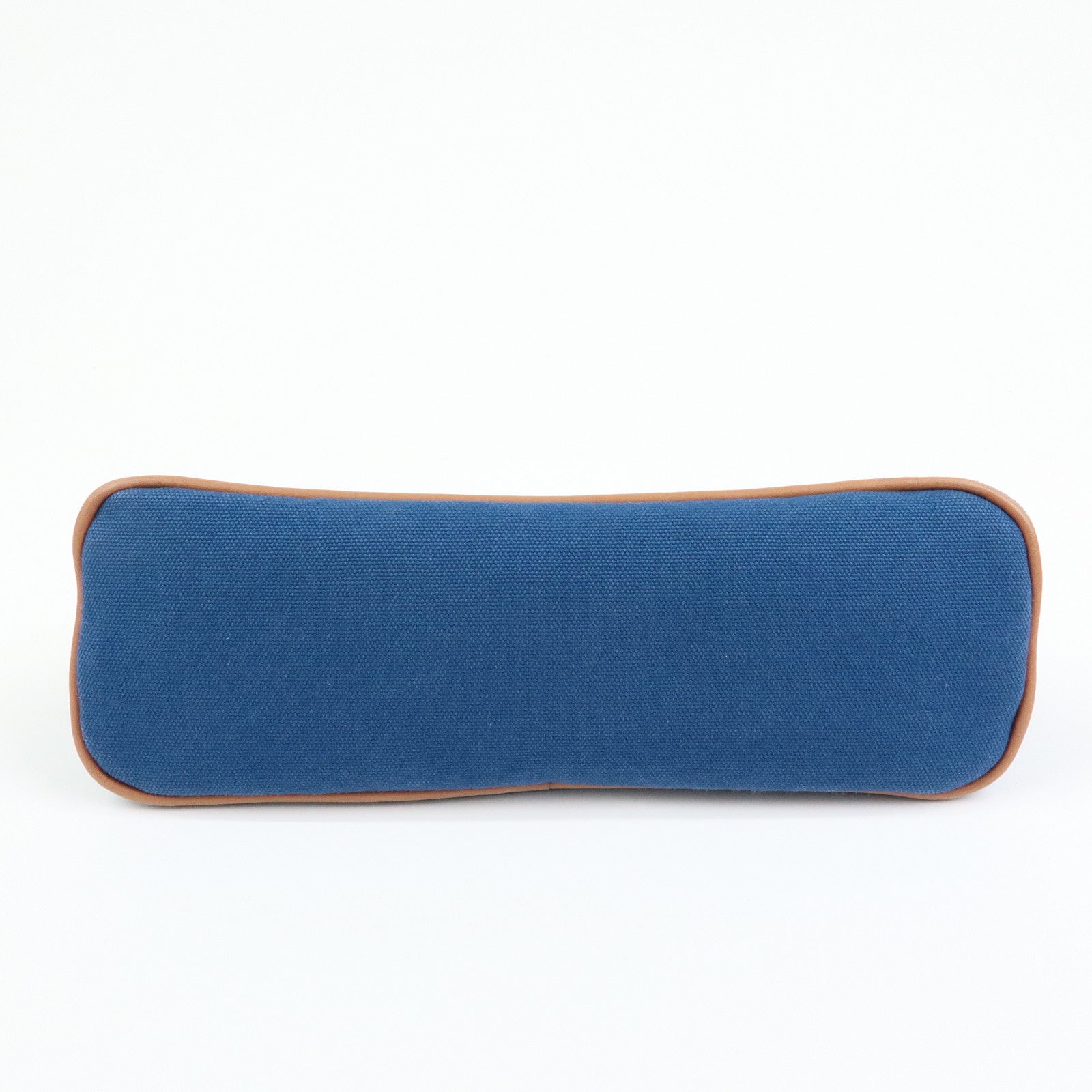 HERMES Bolide MM Cotton Leather Costmetic Pouch Blue