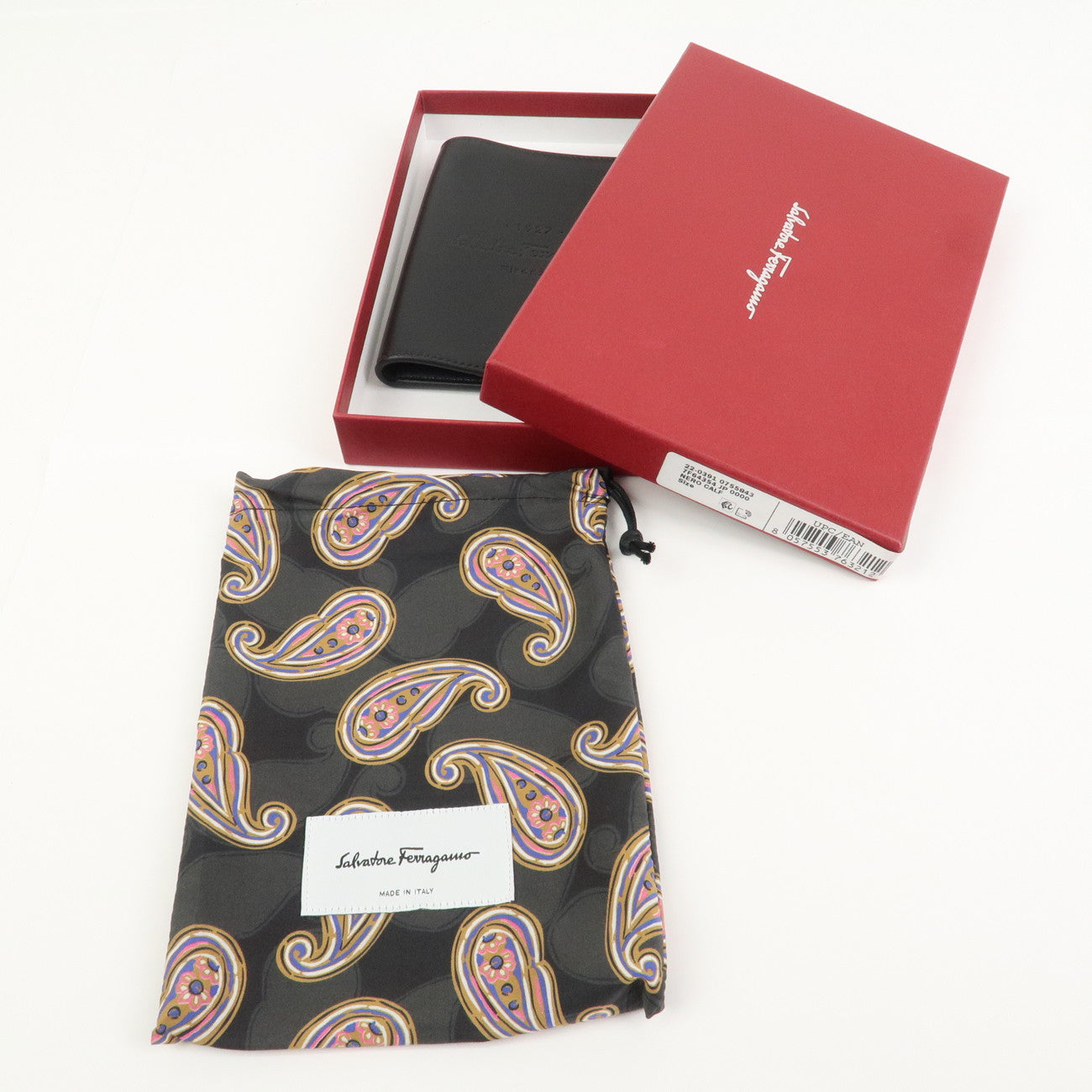 Ferragamo Logo Leather Agenda Planner Cover Black