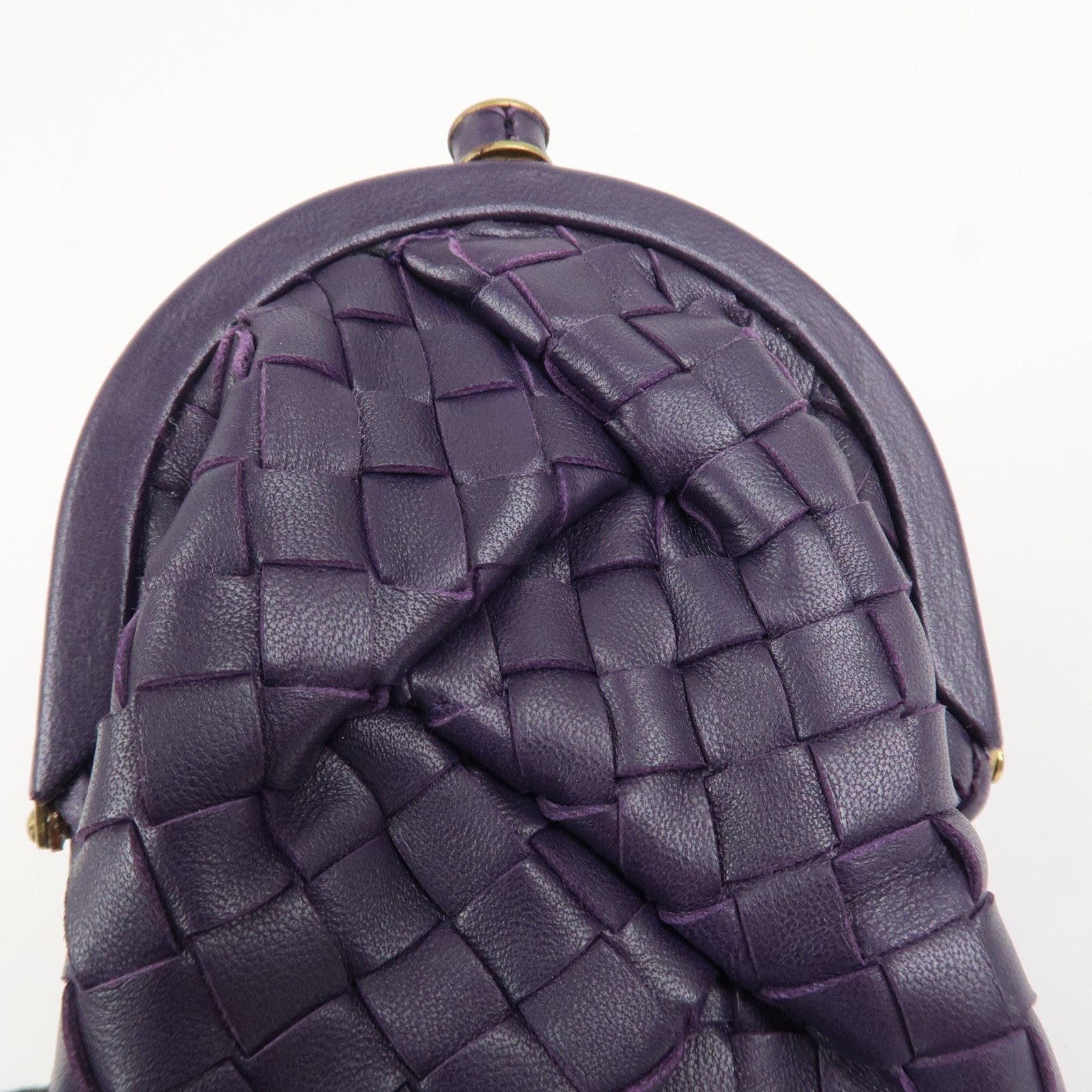 BOTTEGA VENETA Intrecciato Leather Coin Case Purple 203783