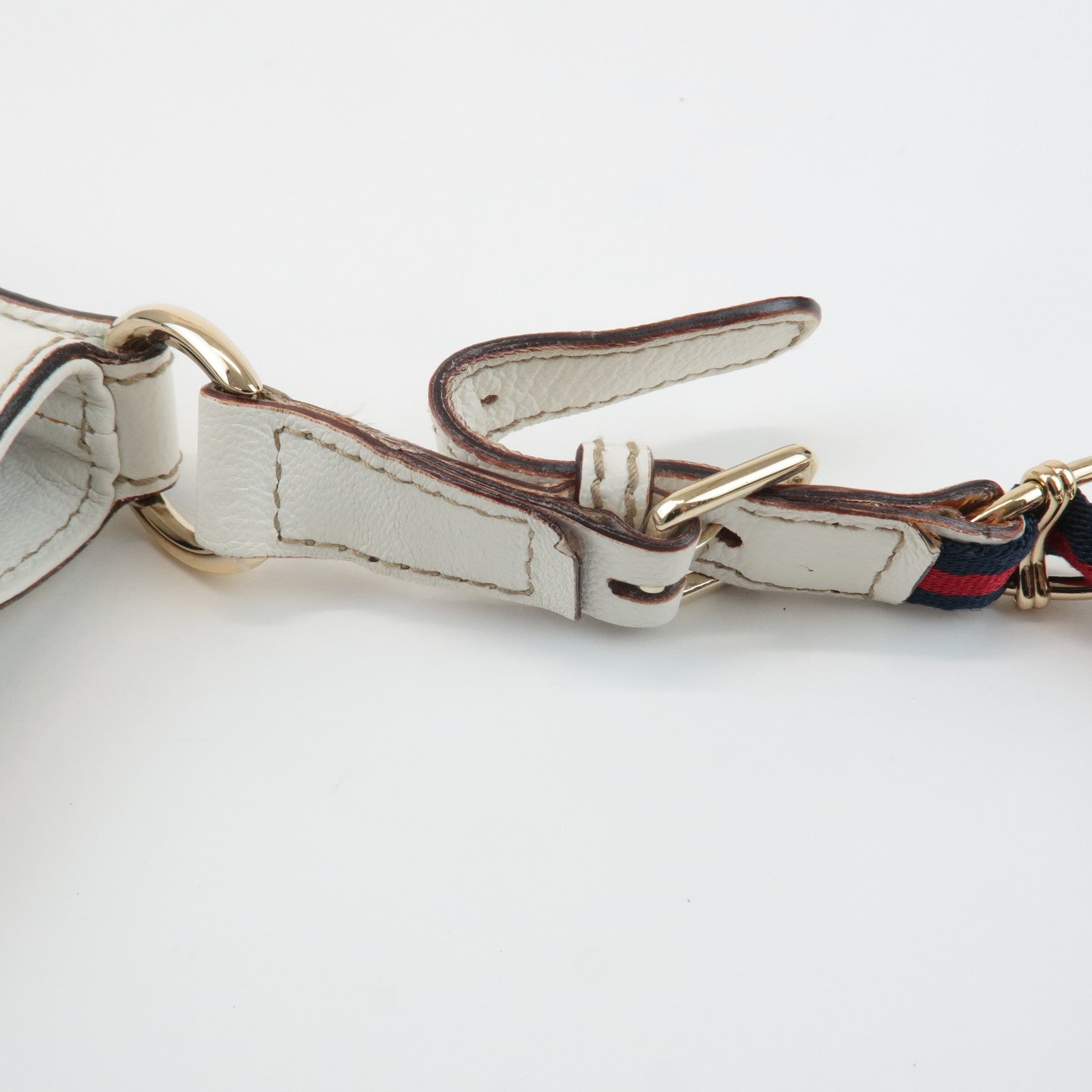 GUCCI Sherry Leather Chain Shoulder Bag Hand Bag White 153011 Used