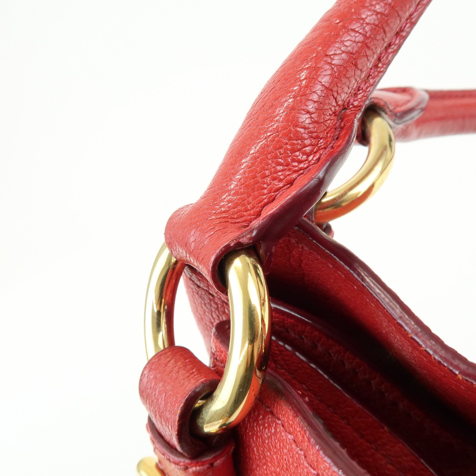 MIU MIU 2Way Bag Hand Bag Shoulder Bag Red RM0886