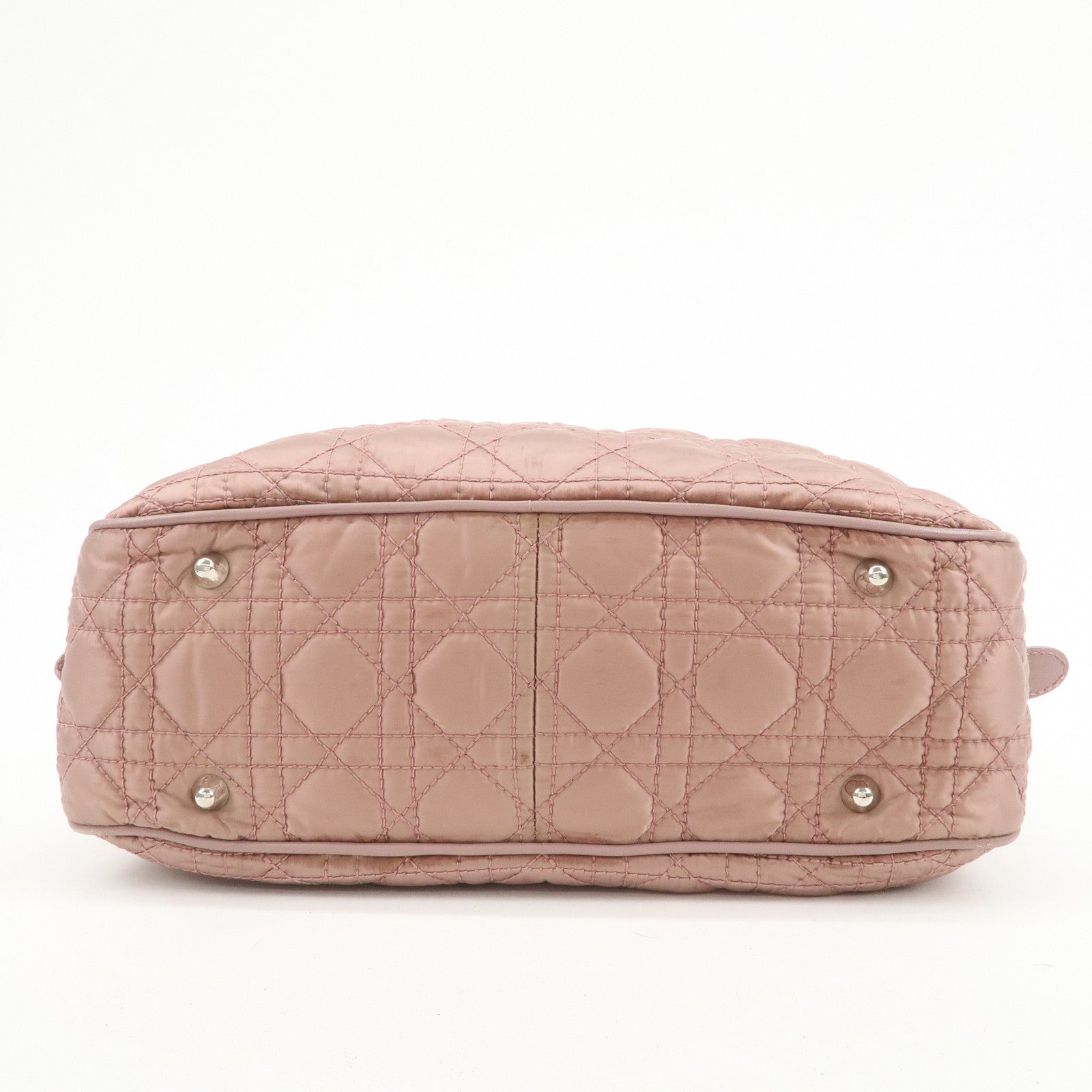 Christian Dior Canage Nylon Leather Hand Bag Pink