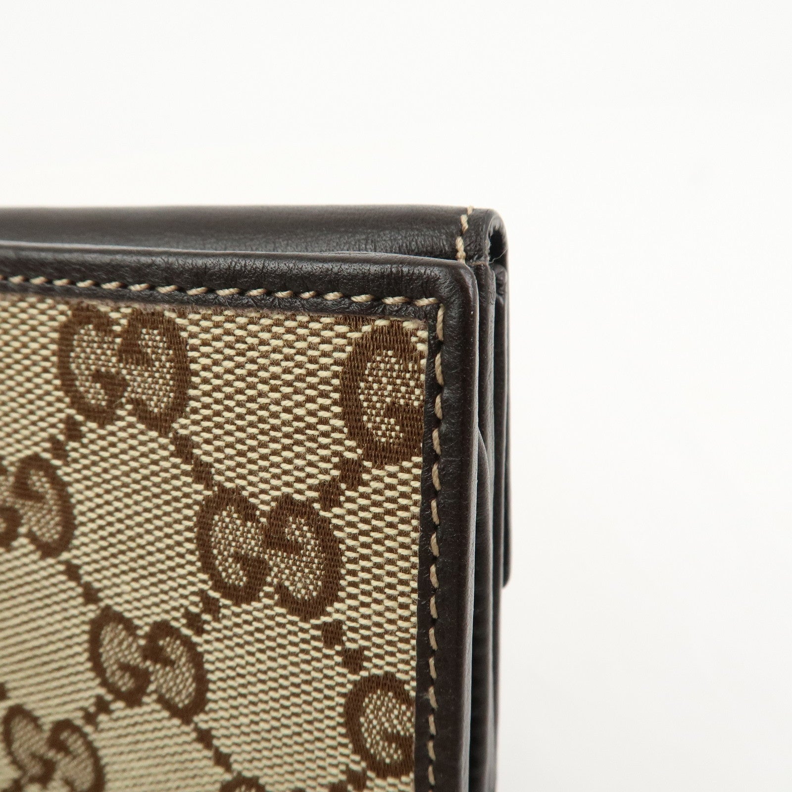 GUCCI Lovely Heart GG Canvas Bi-fold Long Wallet Beige Brown 203550