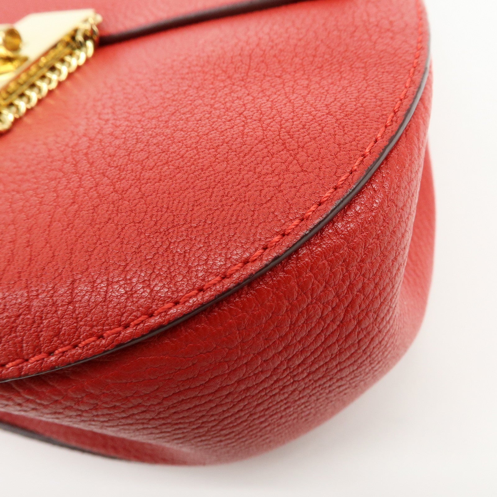 Chloe Drew Leather Chain Shoulder Bag Crossbody Bag Red