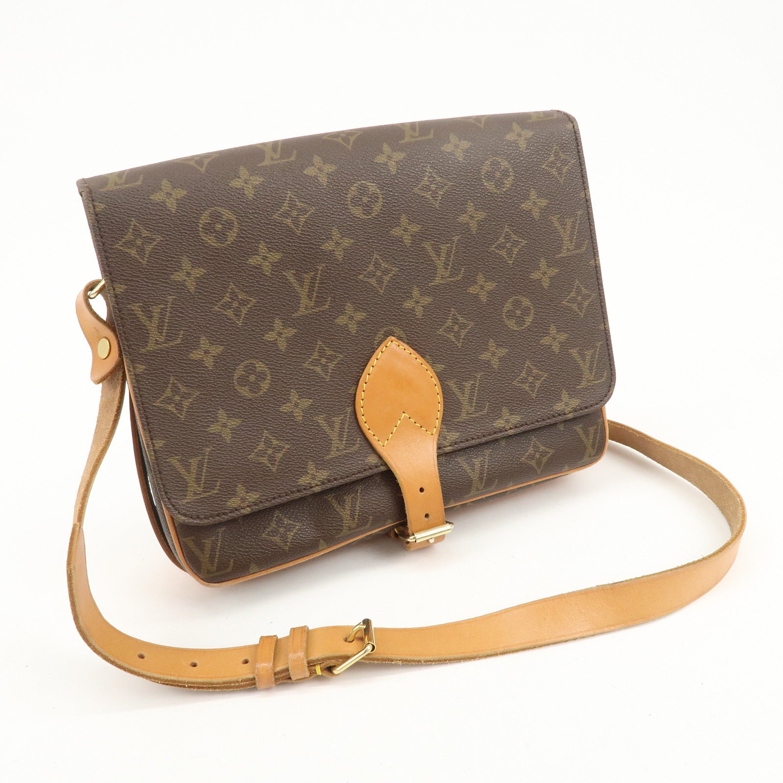 Louis Vuitton Monogram Cartouchiere GM Crossbody Bag Brown M51252